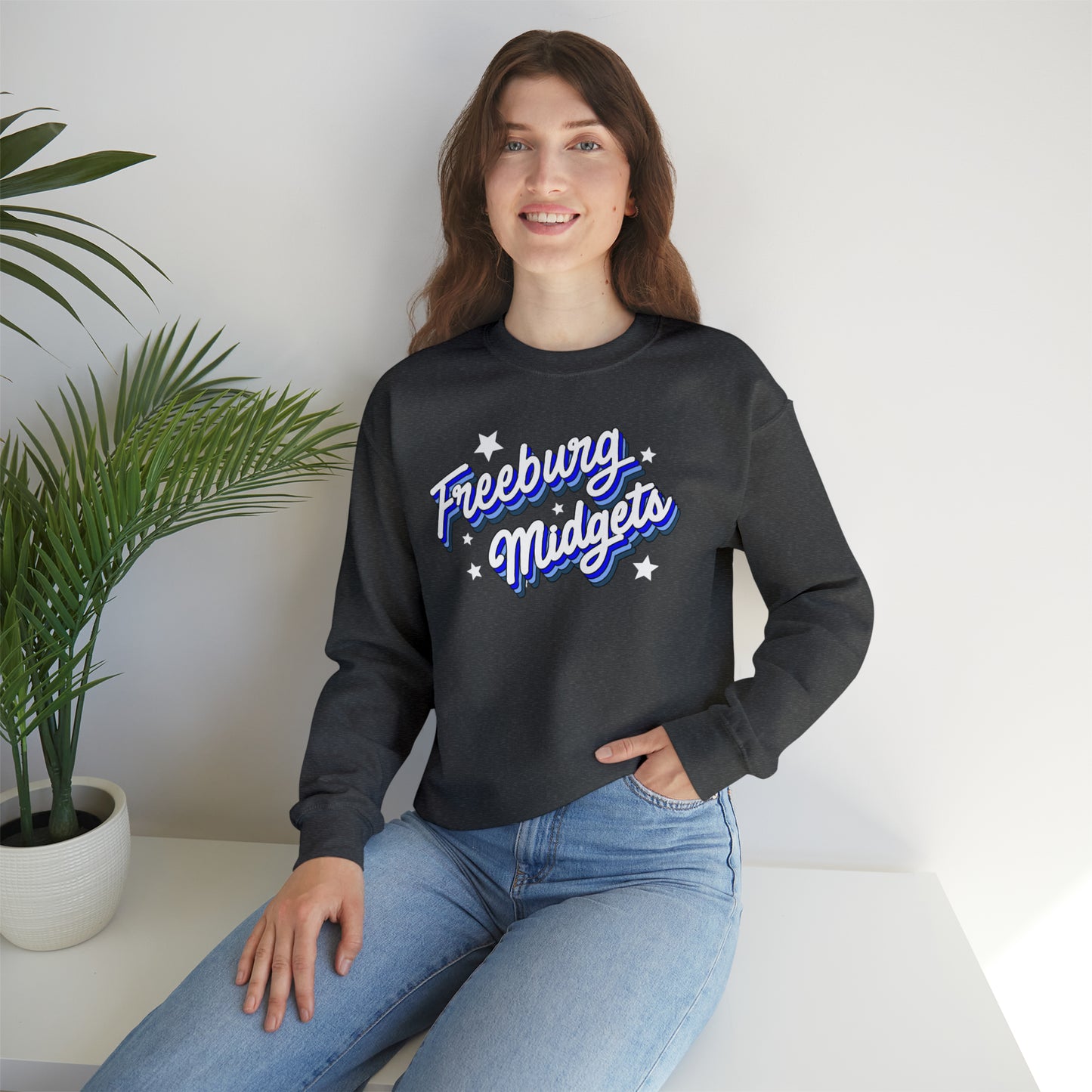 Retro Freeburg Midgets Unisex Heavy Blend™ Crewneck Sweatshirt