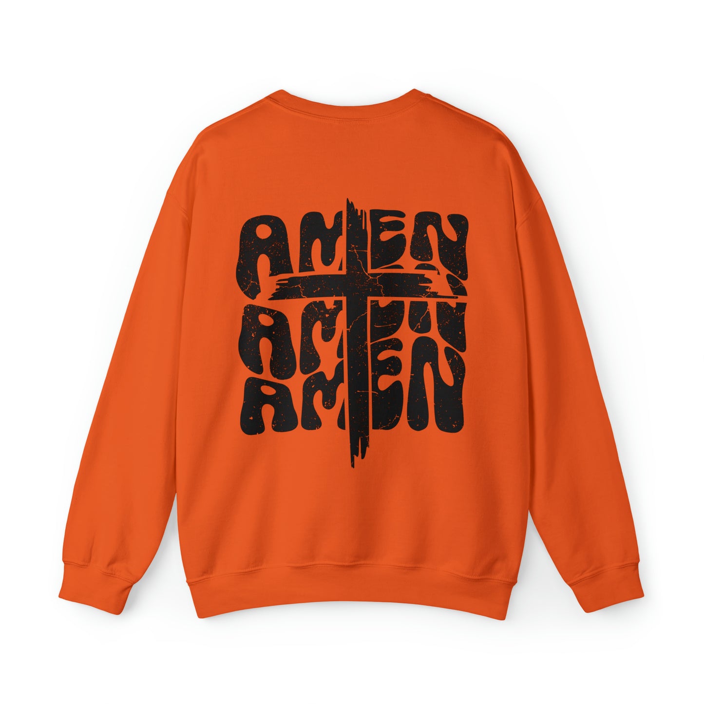 Amen Amen Amen with Cross Front and Back Design Heavy Blend™ Crewneck Sweatshirt