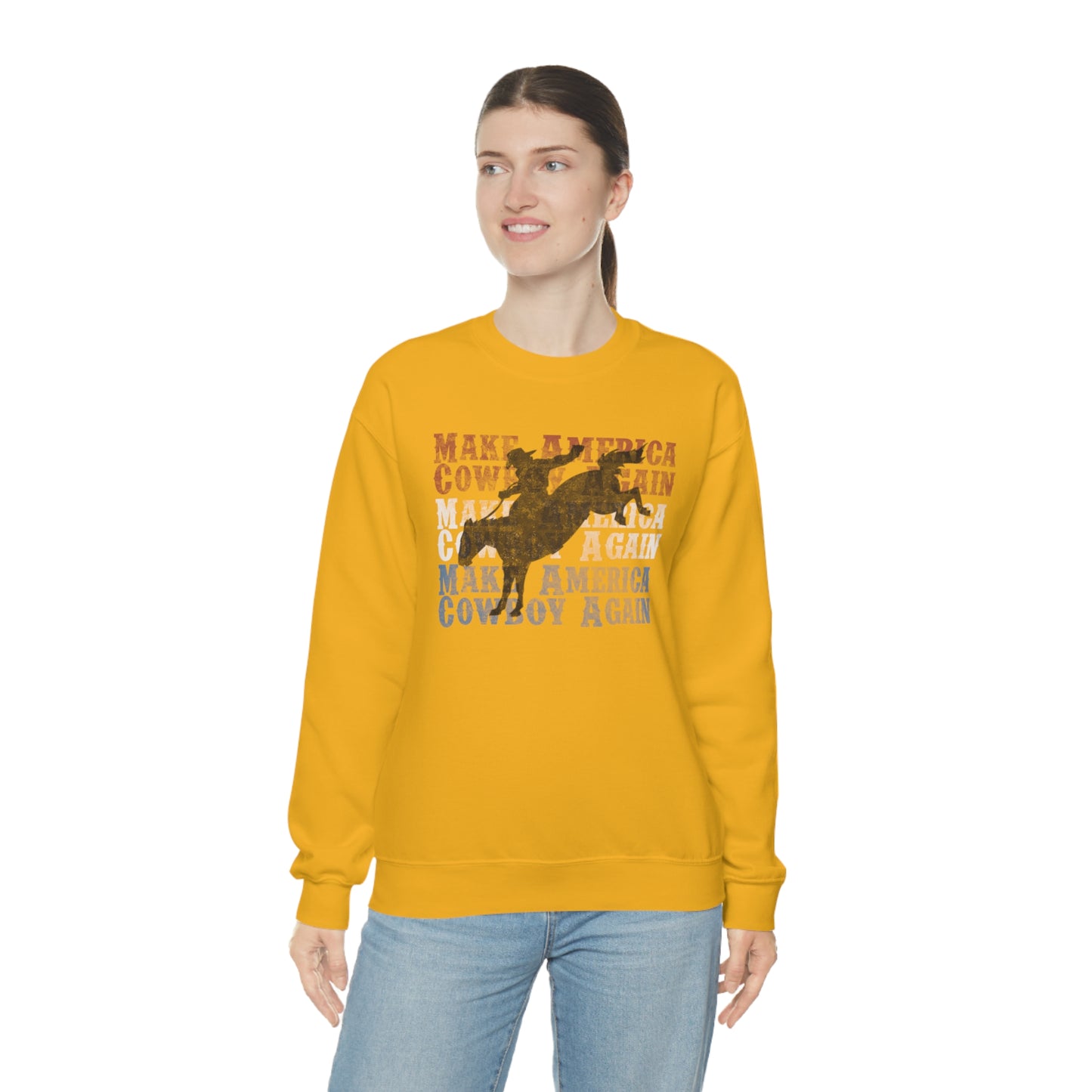 "Make America Cowboy Again" - Unisex Heavy Blend™ Crewneck Sweatshirt