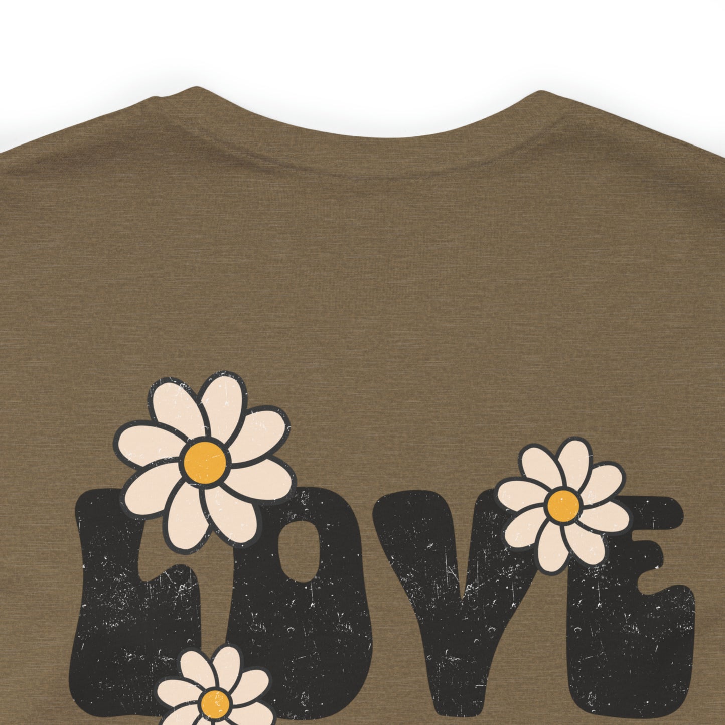 Distressed Daisy Love Like Jesus - Front and Back Design - T-Shirt