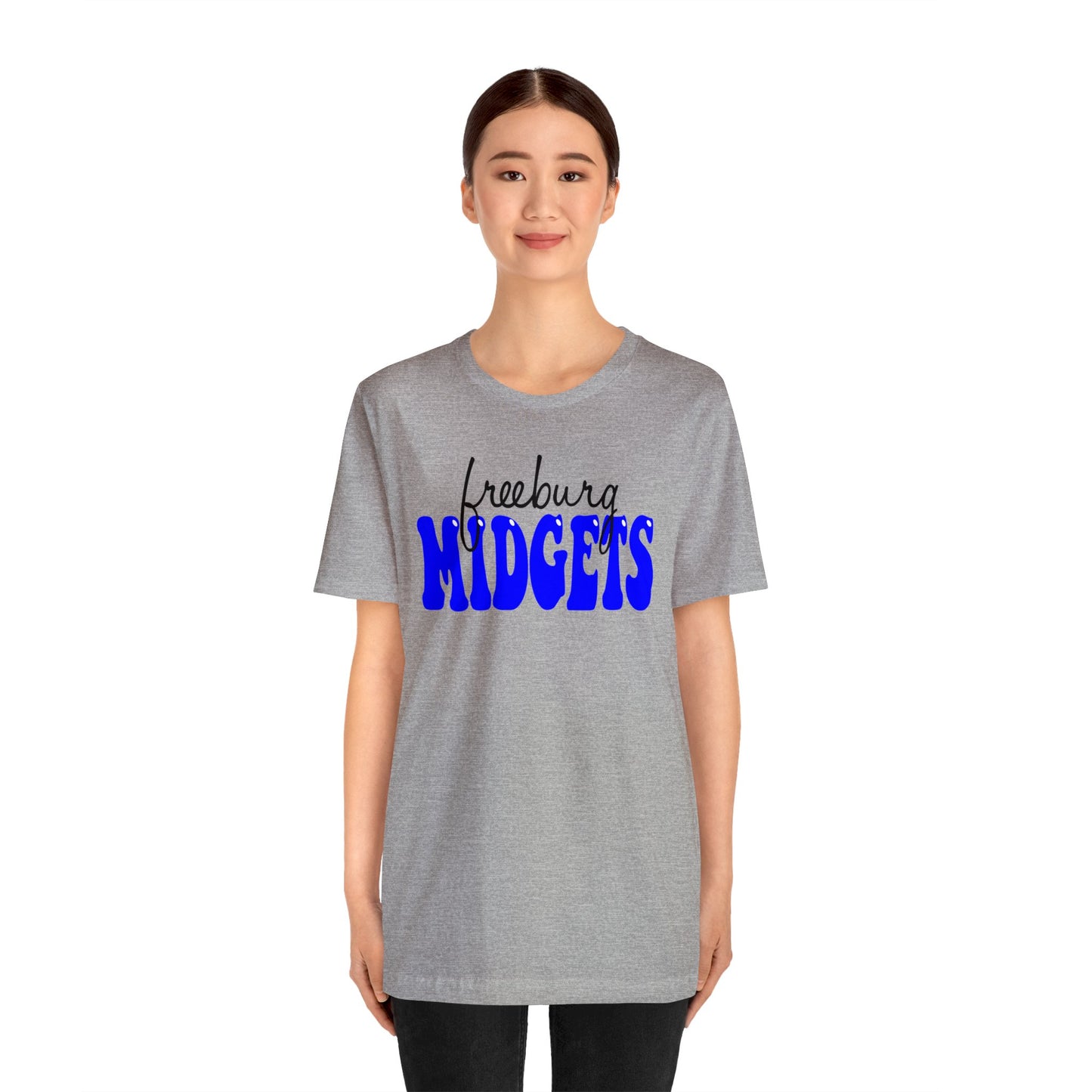 Freeburg Midgets Cursive Bubble Logo Bella Jersey Short Sleeve Tee (Unisex)