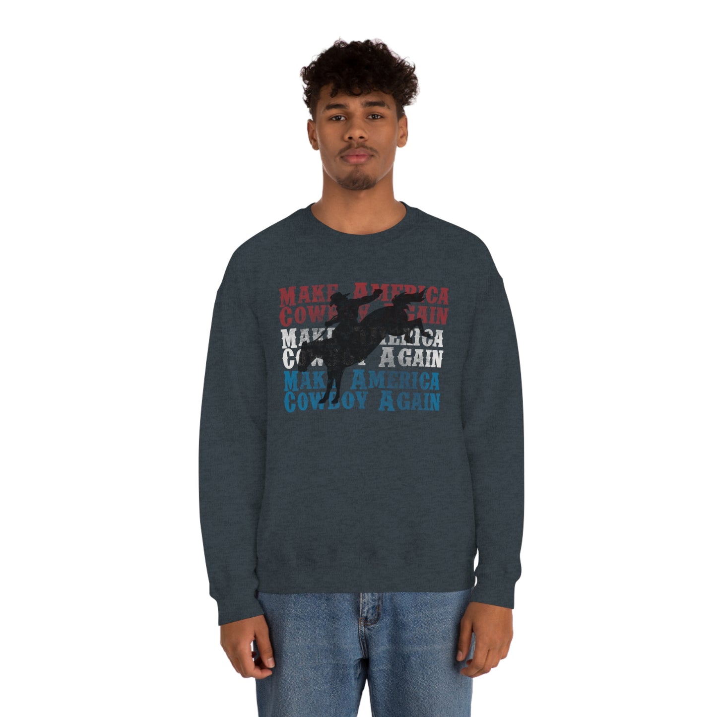 "Make America Cowboy Again" - Unisex Heavy Blend™ Crewneck Sweatshirt