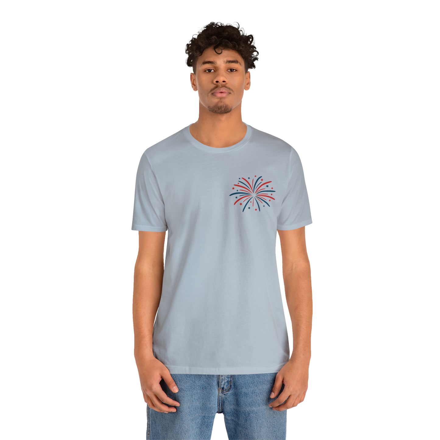 "Land of the Free Because of the Brave" Unisex Jersey Short Sleeve Tee (Front and Back Design)