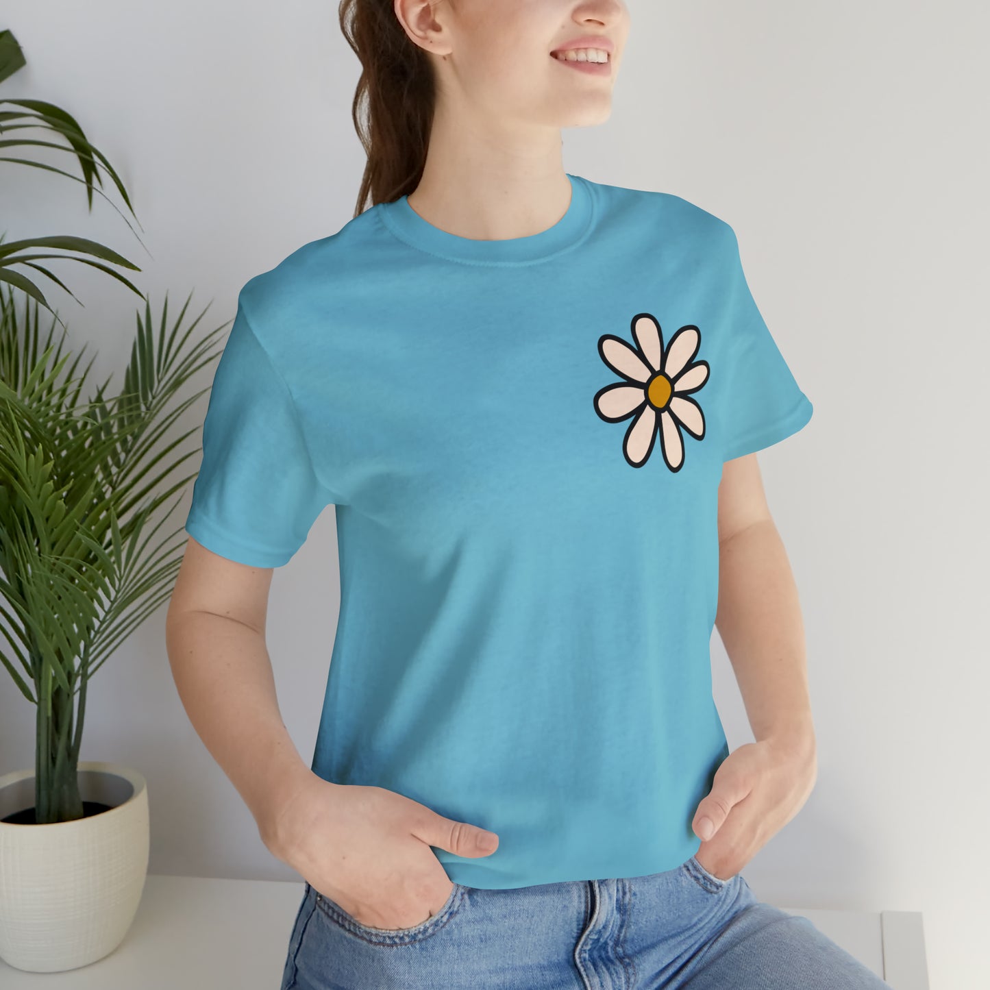 Distressed Daisy Love Like Jesus - Front and Back Design - T-Shirt
