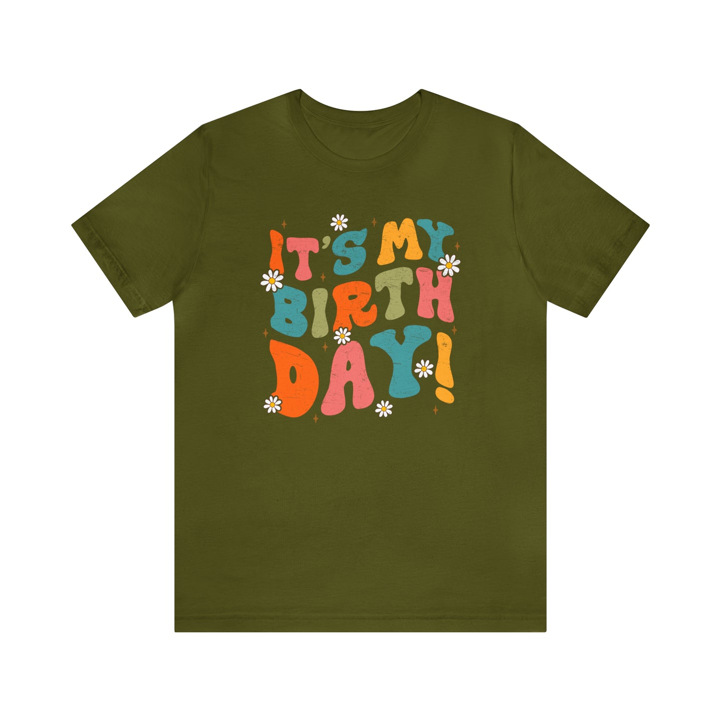 Distressed It's My Birthday Colorful Daisy T-Shirt