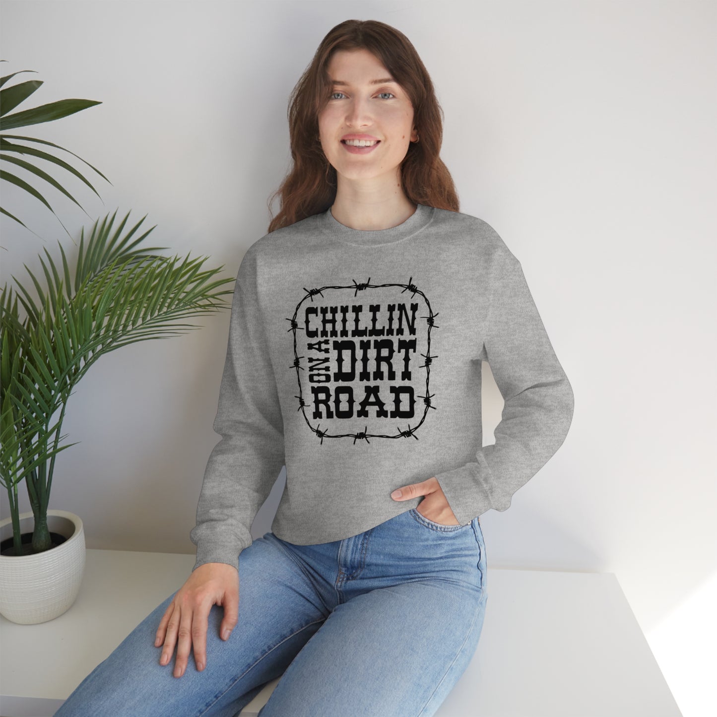 "Chillin' on a Dirt Road" - Unisex Heavy Blend™ Crewneck Sweatshirt