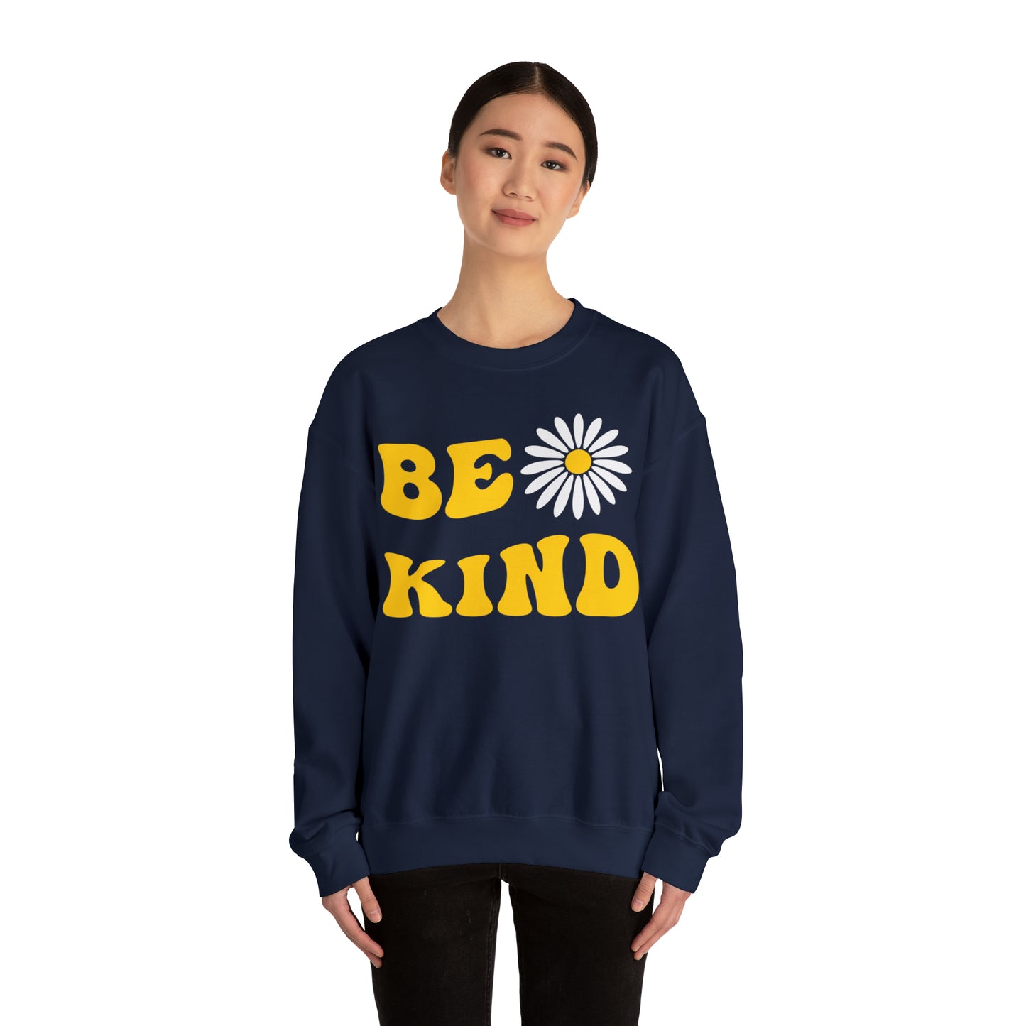 Be Kind Yellow Sunflower Unisex Heavy Blend™ Crewneck Sweatshirt
