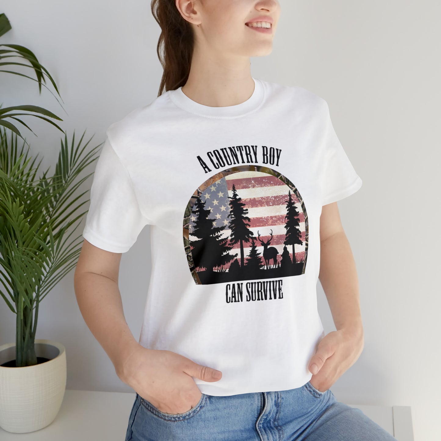 "A Country Boy Can Survive" Unisex Jersey Short Sleeve Tee