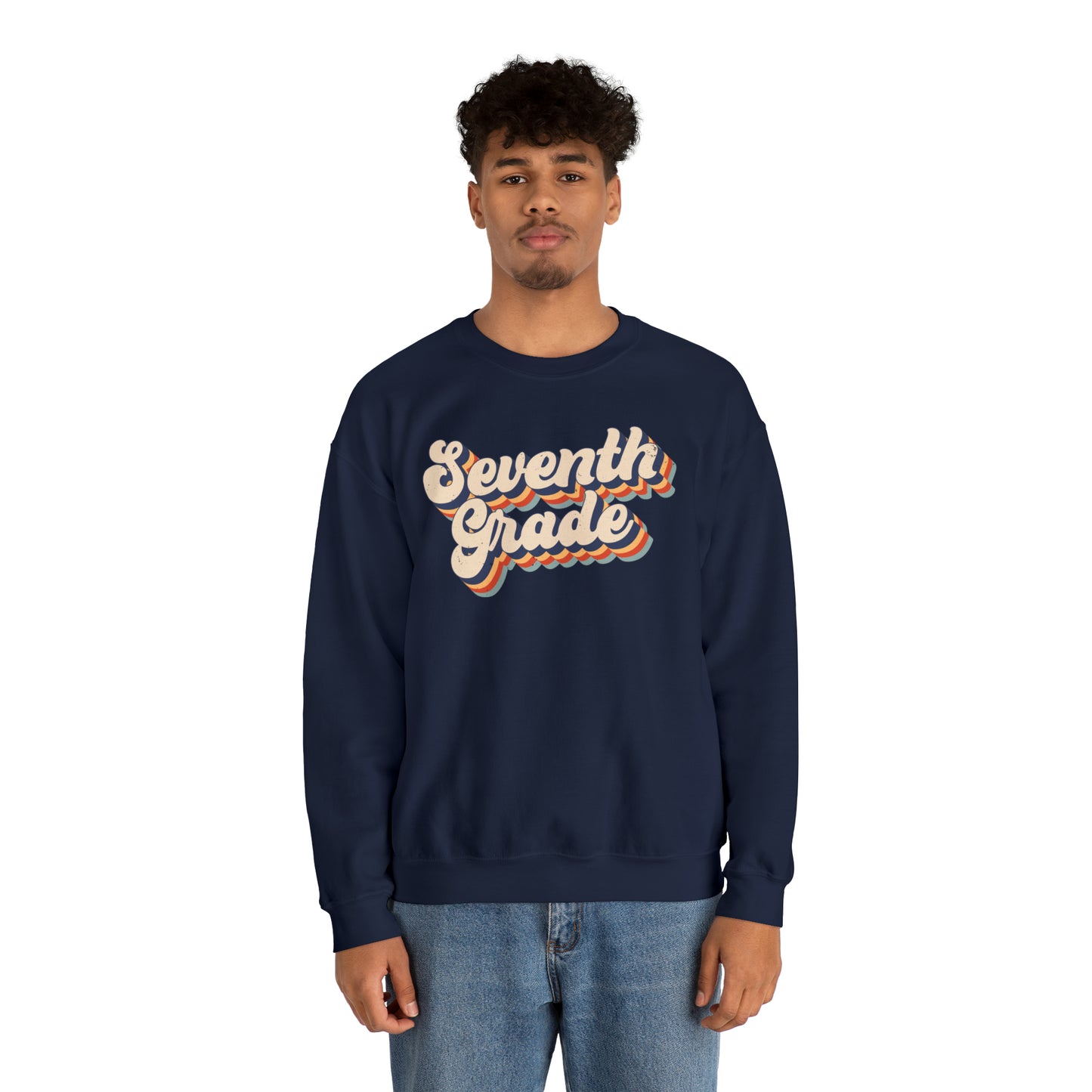 Retro Seventh Grade Unisex Heavy Blend™ Crewneck Sweatshirt