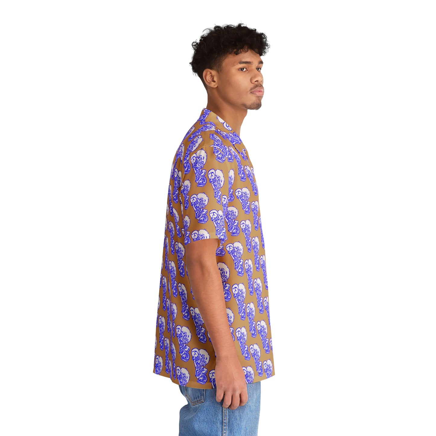 Freeburg Midget Men's Hawaiian Shirt - Tan
