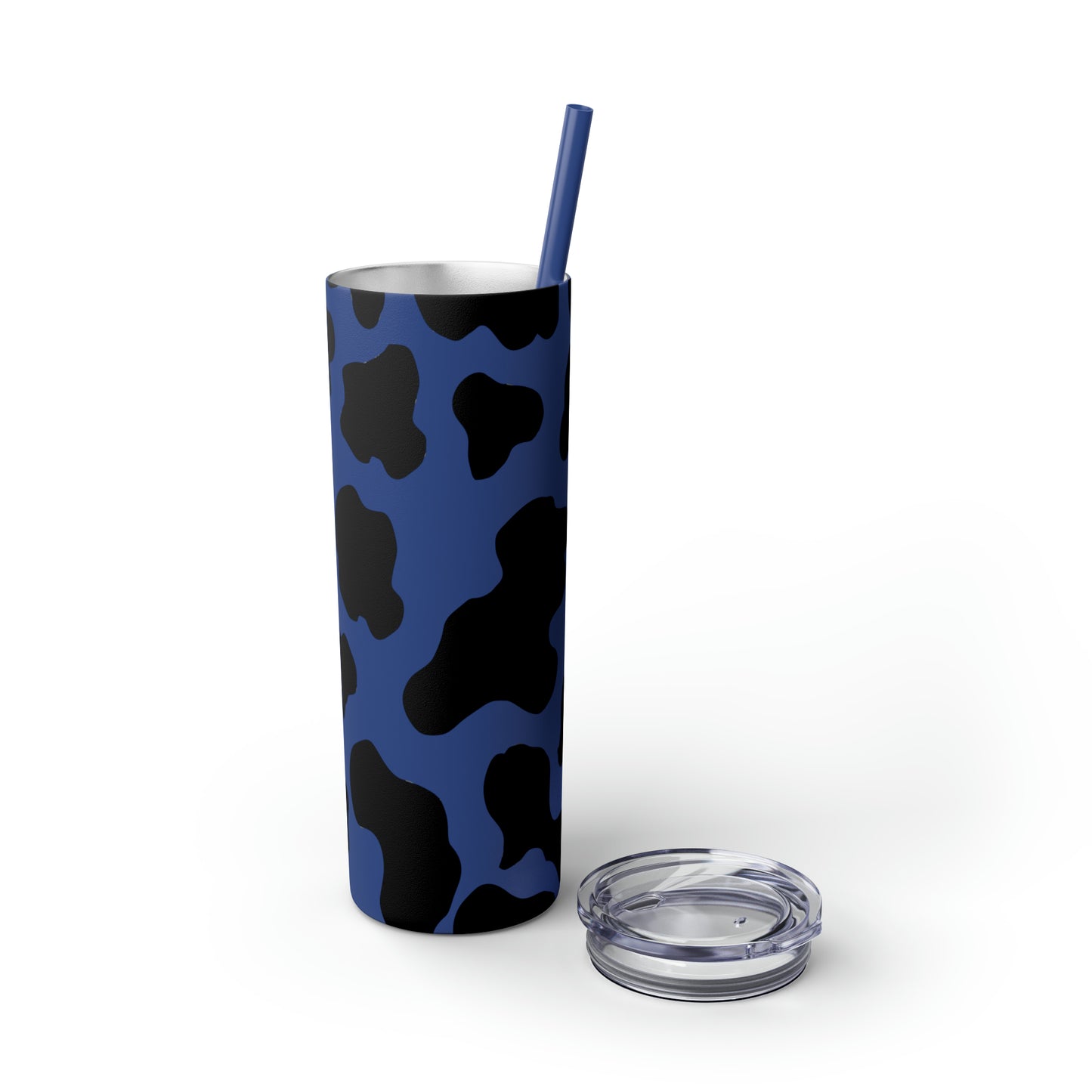 Country Cow Print Skinny Tumbler with Straw, 20oz