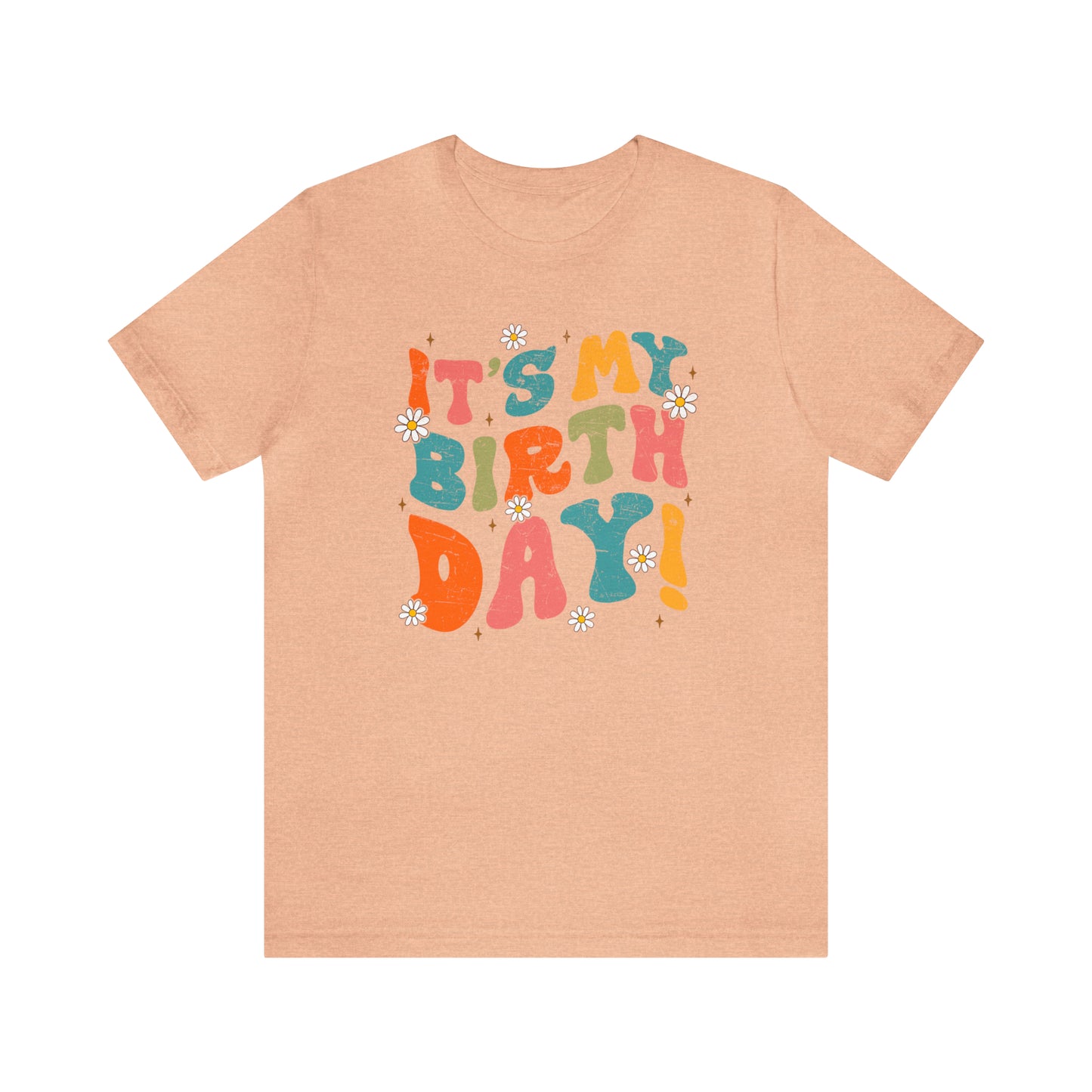 Distressed It's My Birthday Colorful Daisy T-Shirt
