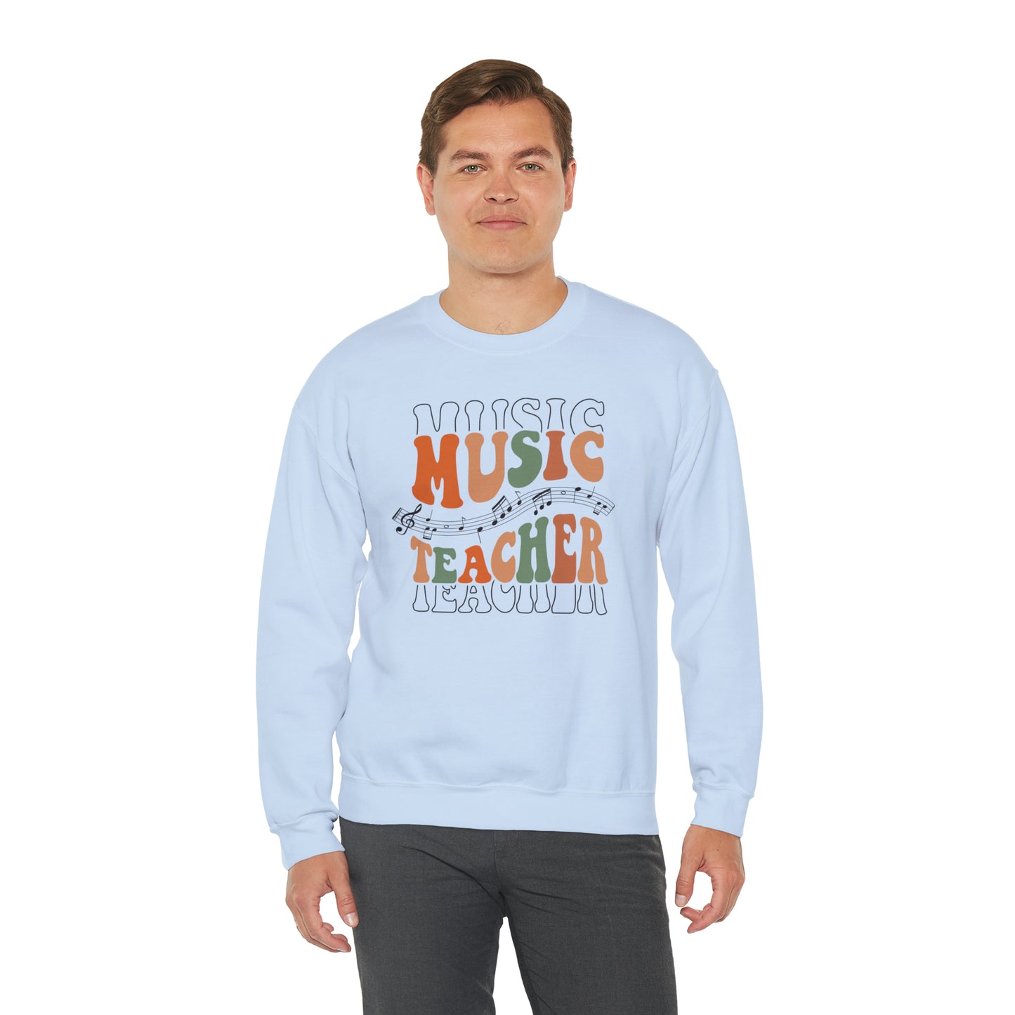 Music Teacher Multi-Line Heavyweight Crewneck Sweatshirt