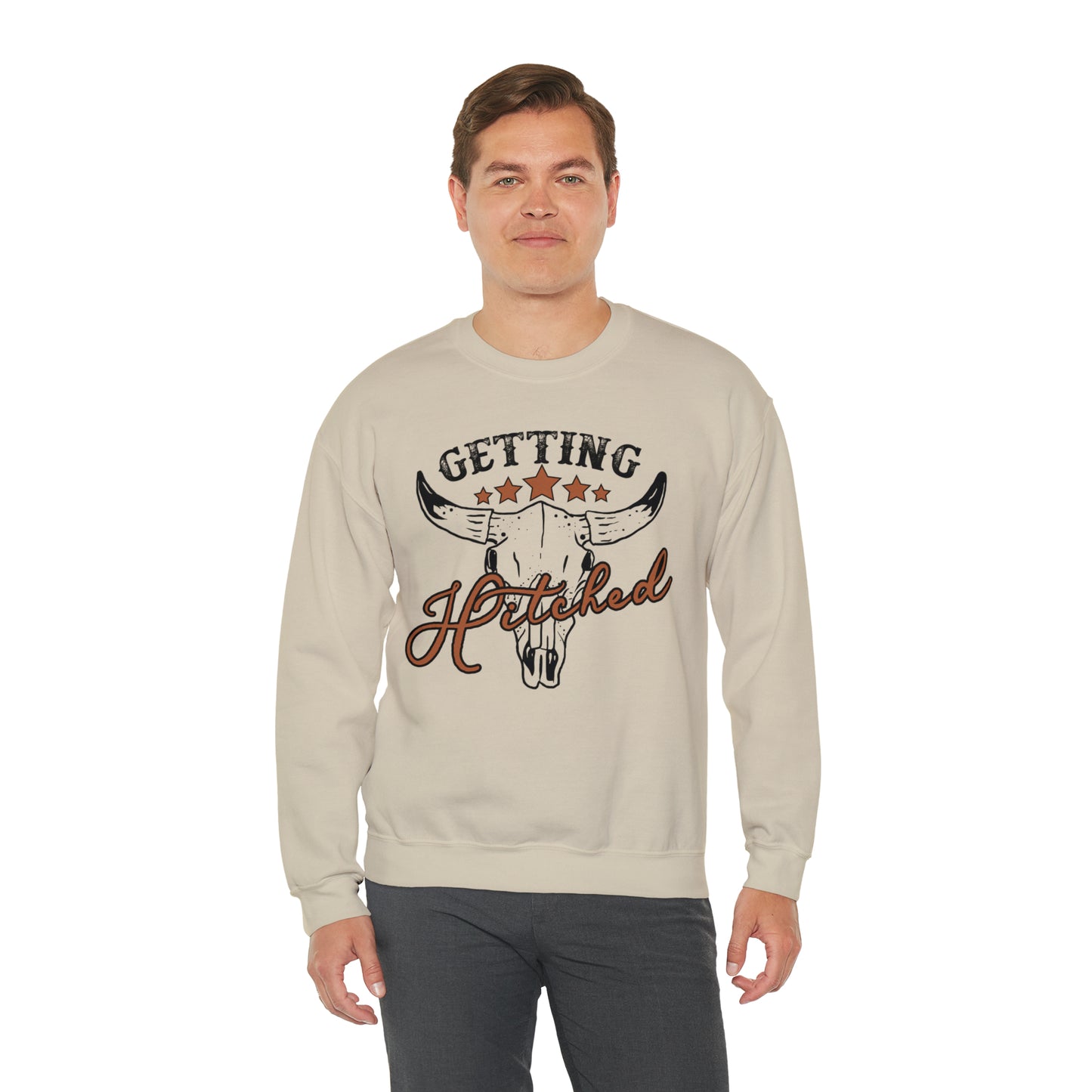 Vintage Getting Hitched Bride Unisex Heavy Blend™ Crewneck Sweatshirt