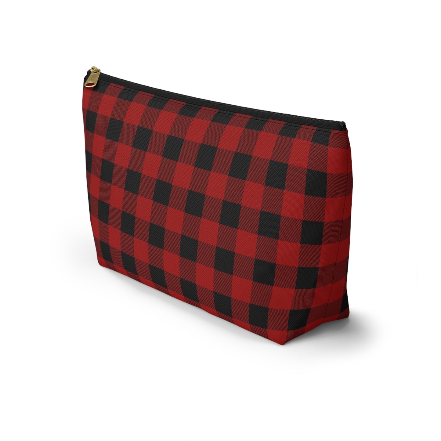 Red and Black Buffalo Plaid/Checkered Print Design Accessory Pouch w T-bottom