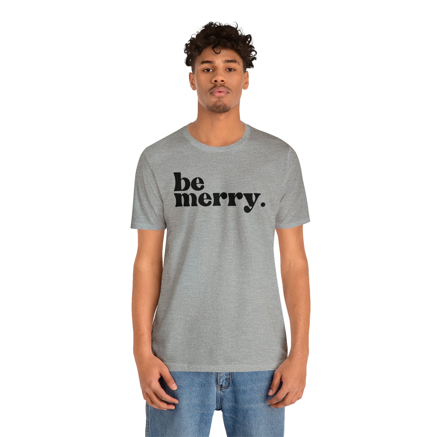 Be Merry Christmas/ Holiday Bella Jersey Short Sleeve Tee (Unisex)
