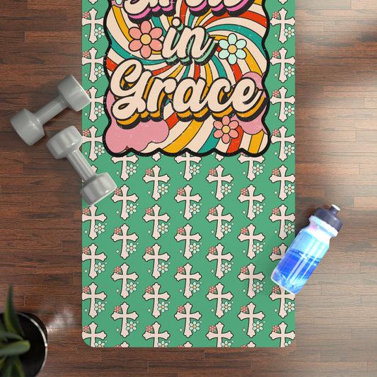 Grow in Grace Cross Pattern Rubber Yoga Mat