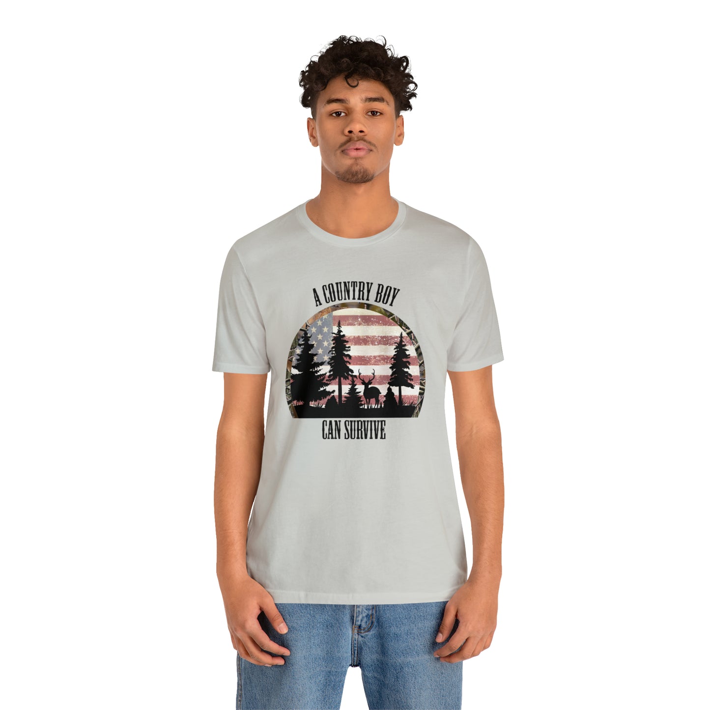 "A Country Boy Can Survive" Unisex Jersey Short Sleeve Tee