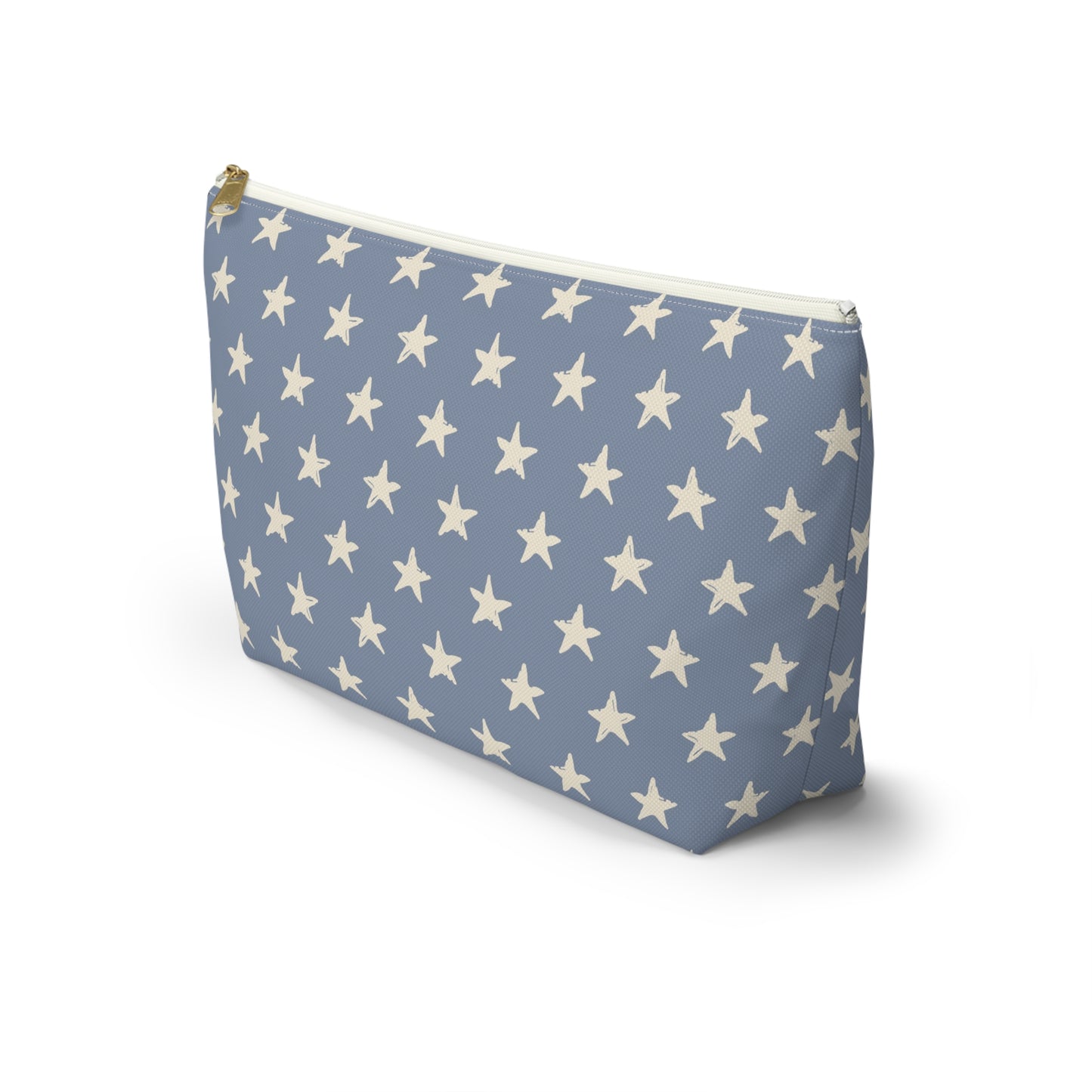 USA America 4th of July Distressed Stars Design Accessory Pouch w T-bottom
