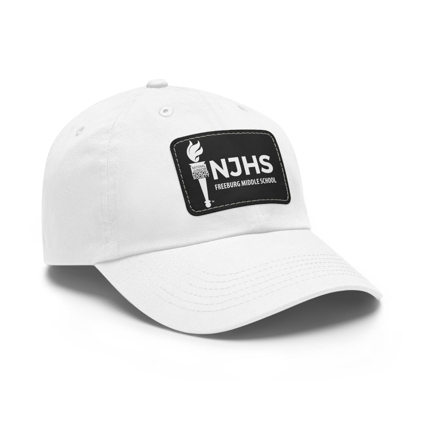 Freeburg Middle School White Torch Hat with Leather Patch