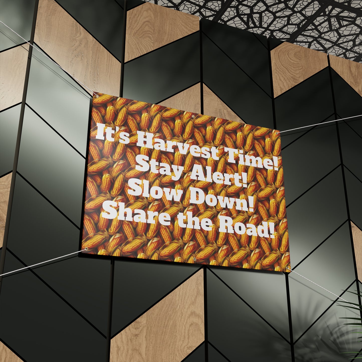 It's Harvest Time- Stay Alert- Slow Down- Share the Road Farming Matte Banner