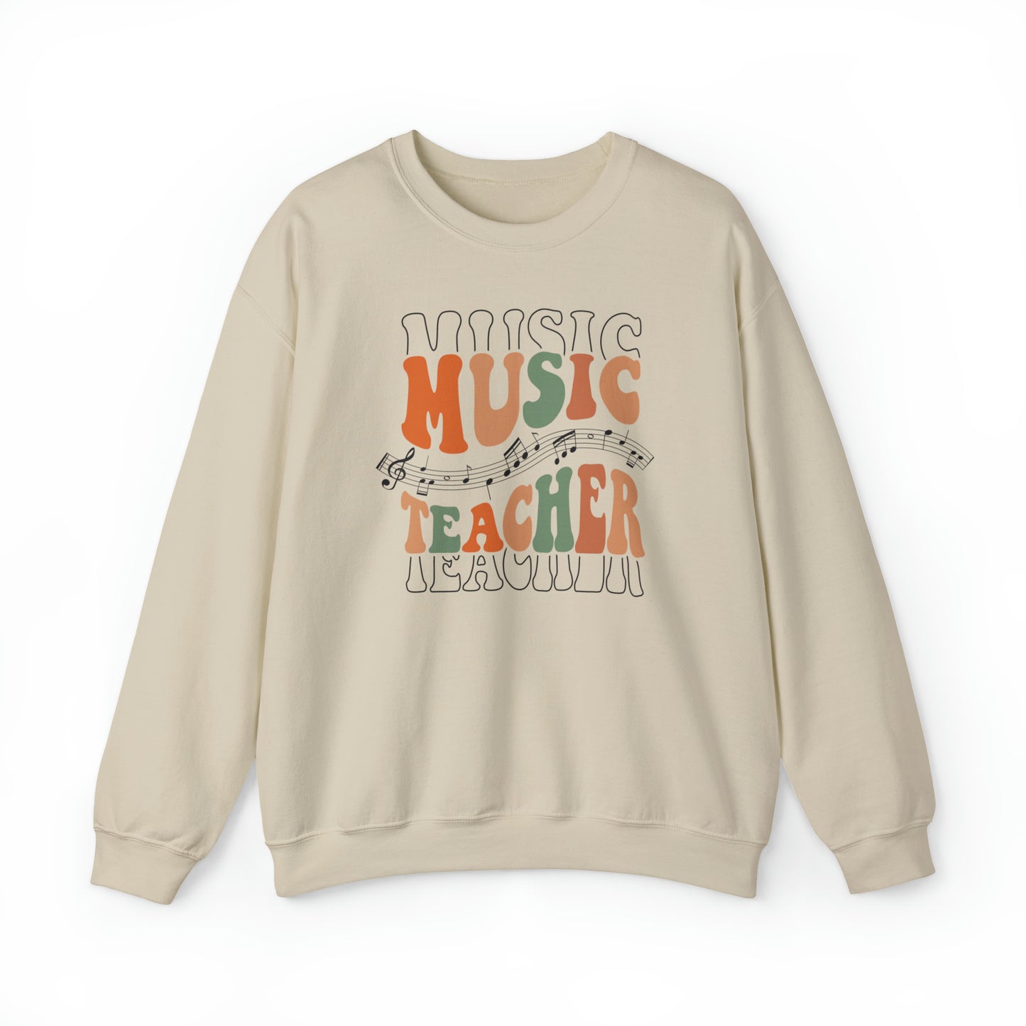 Music Teacher Multi-Line Heavyweight Crewneck Sweatshirt