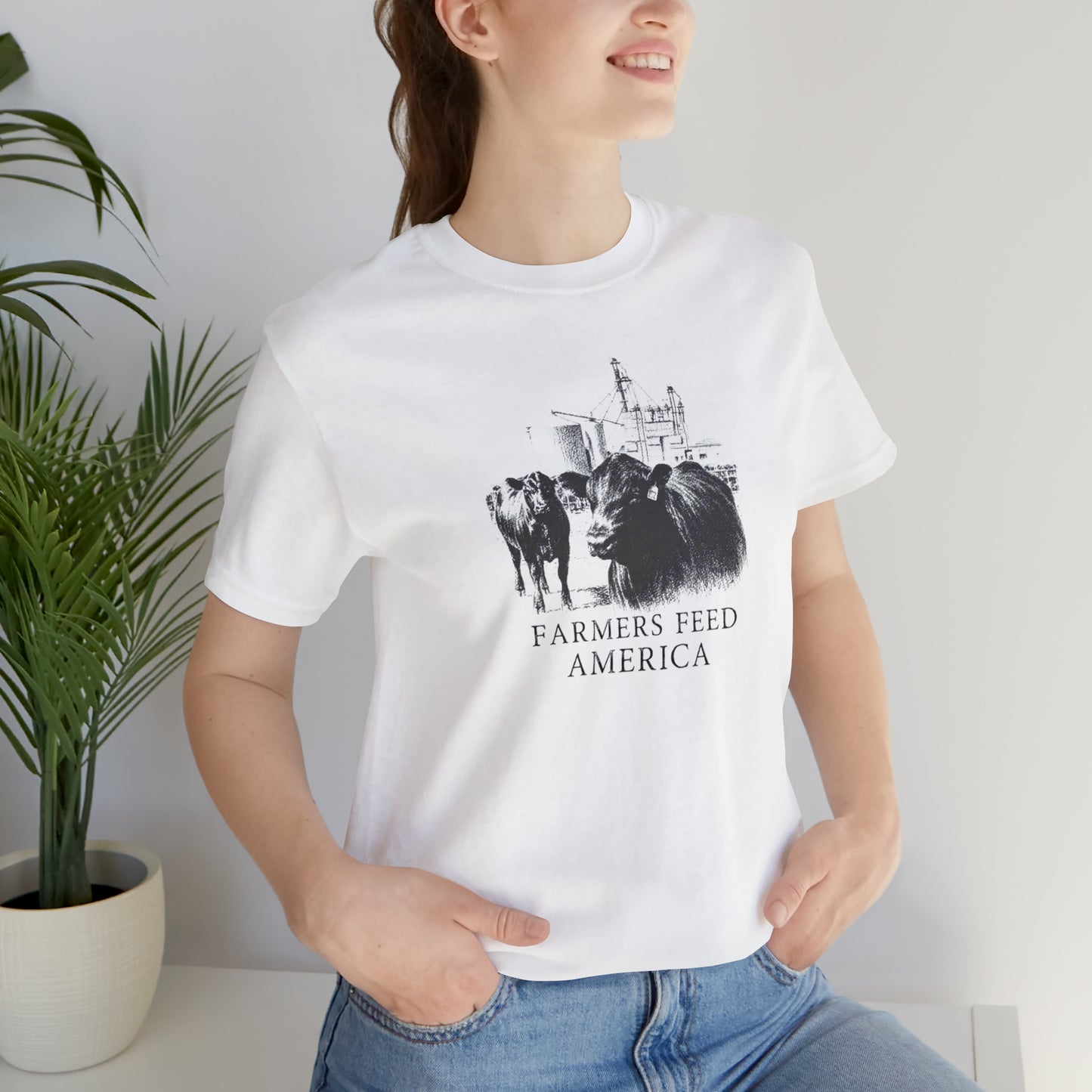 "Farmers Feed America" Unisex Jersey Short Sleeve Tee