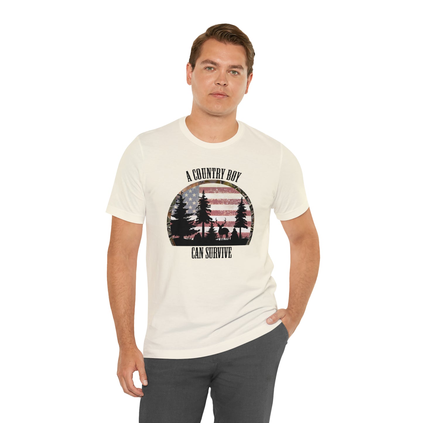 "A Country Boy Can Survive" Unisex Jersey Short Sleeve Tee