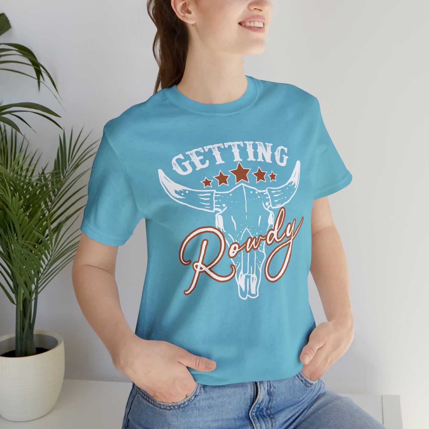 Vintage Getting Rowdy Party/ Bridesmaid/ Groomsman T-Shirt - White Ink