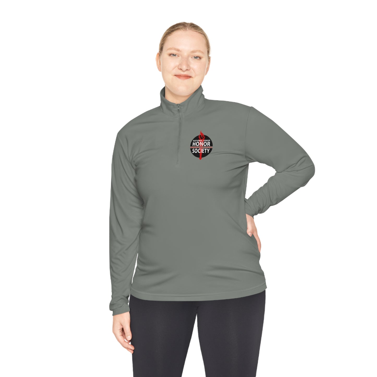 Freeburg Middle School NJHS Black and Red Design Unisex Quarter-Zip Pullover