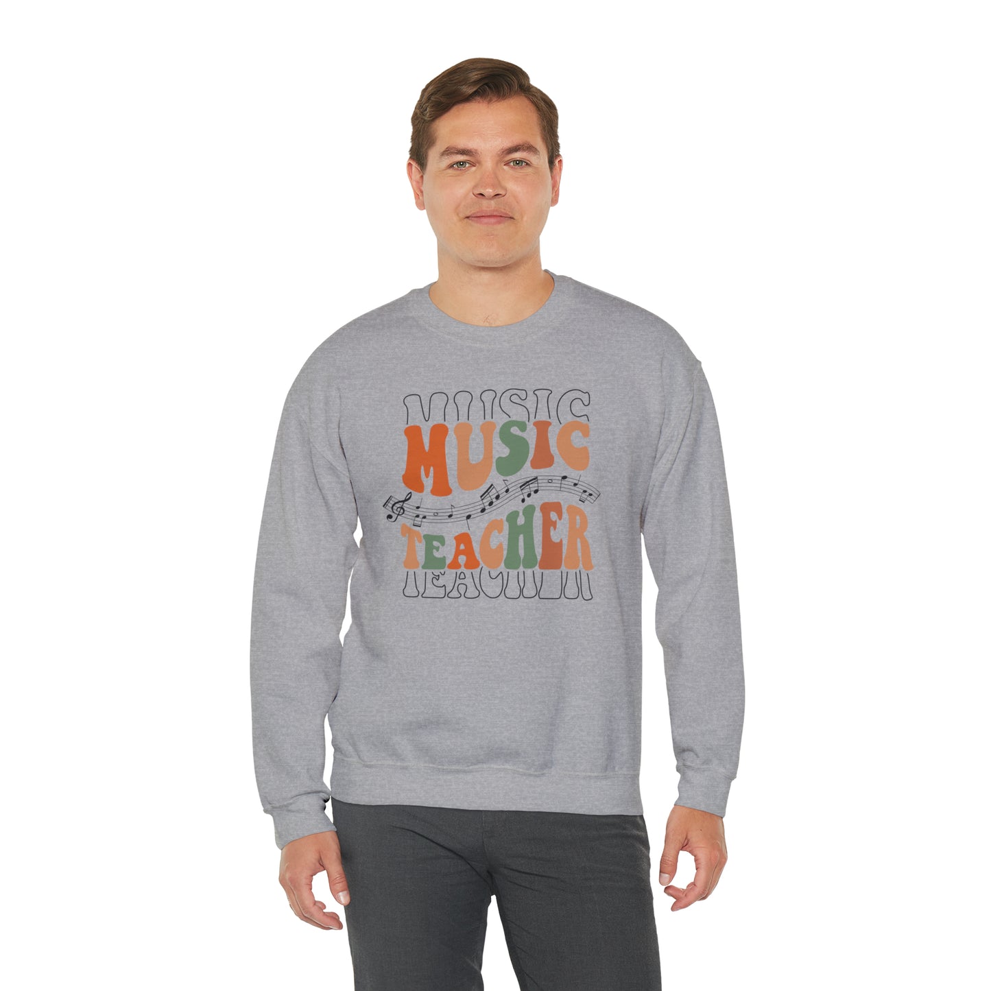 Music Teacher Multi-Line Heavyweight Crewneck Sweatshirt