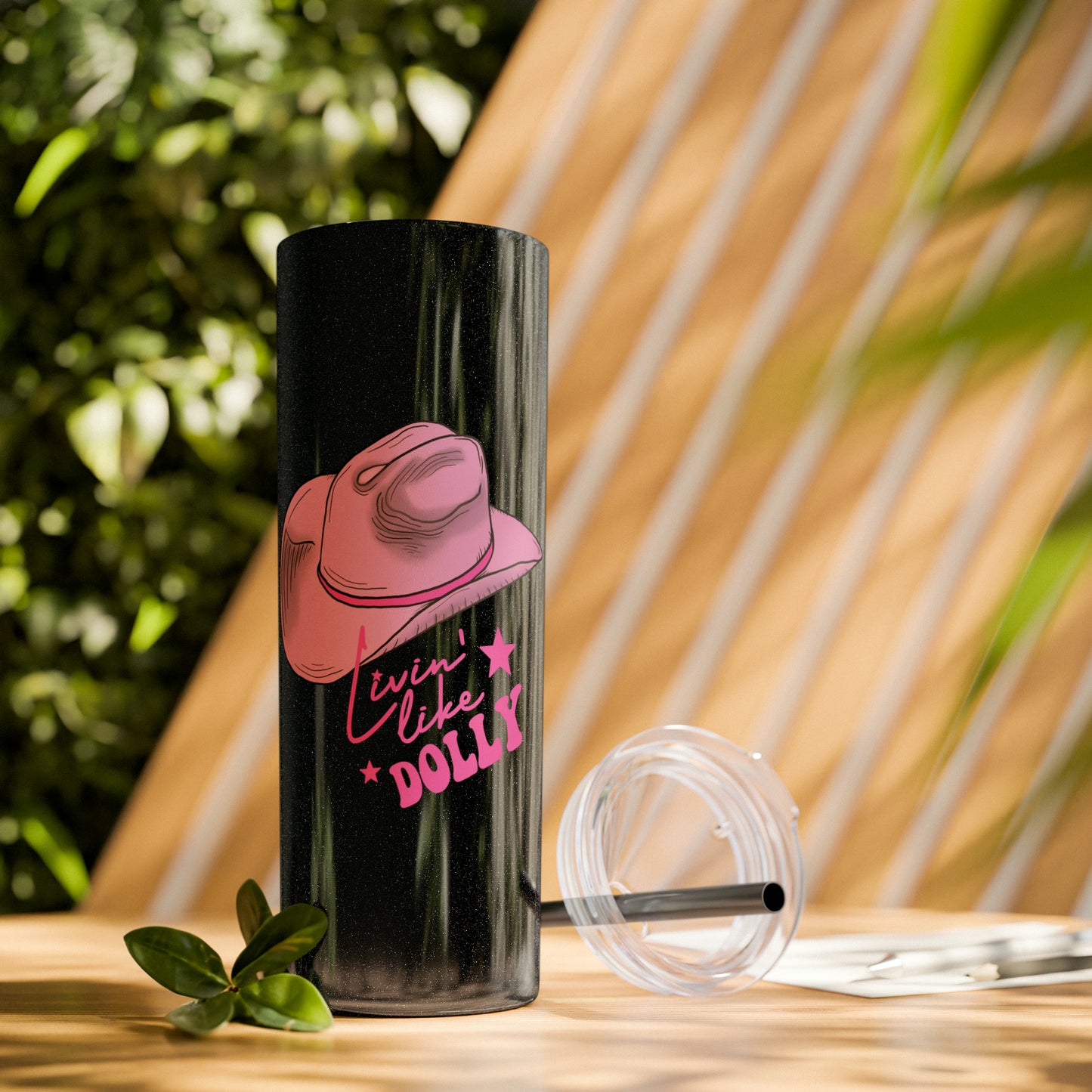 Living Like Dolly Skinny Tumbler with Straw, 20oz