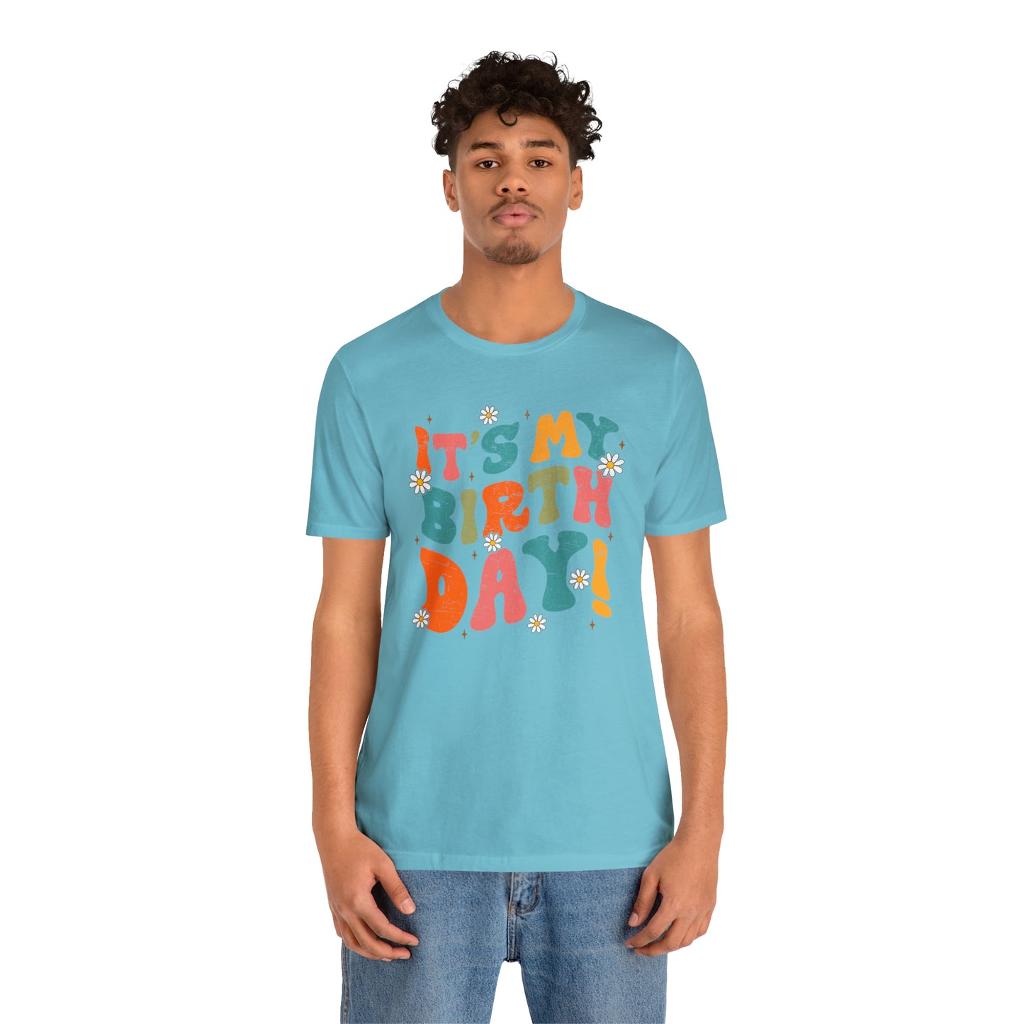 Distressed It's My Birthday Colorful Daisy T-Shirt