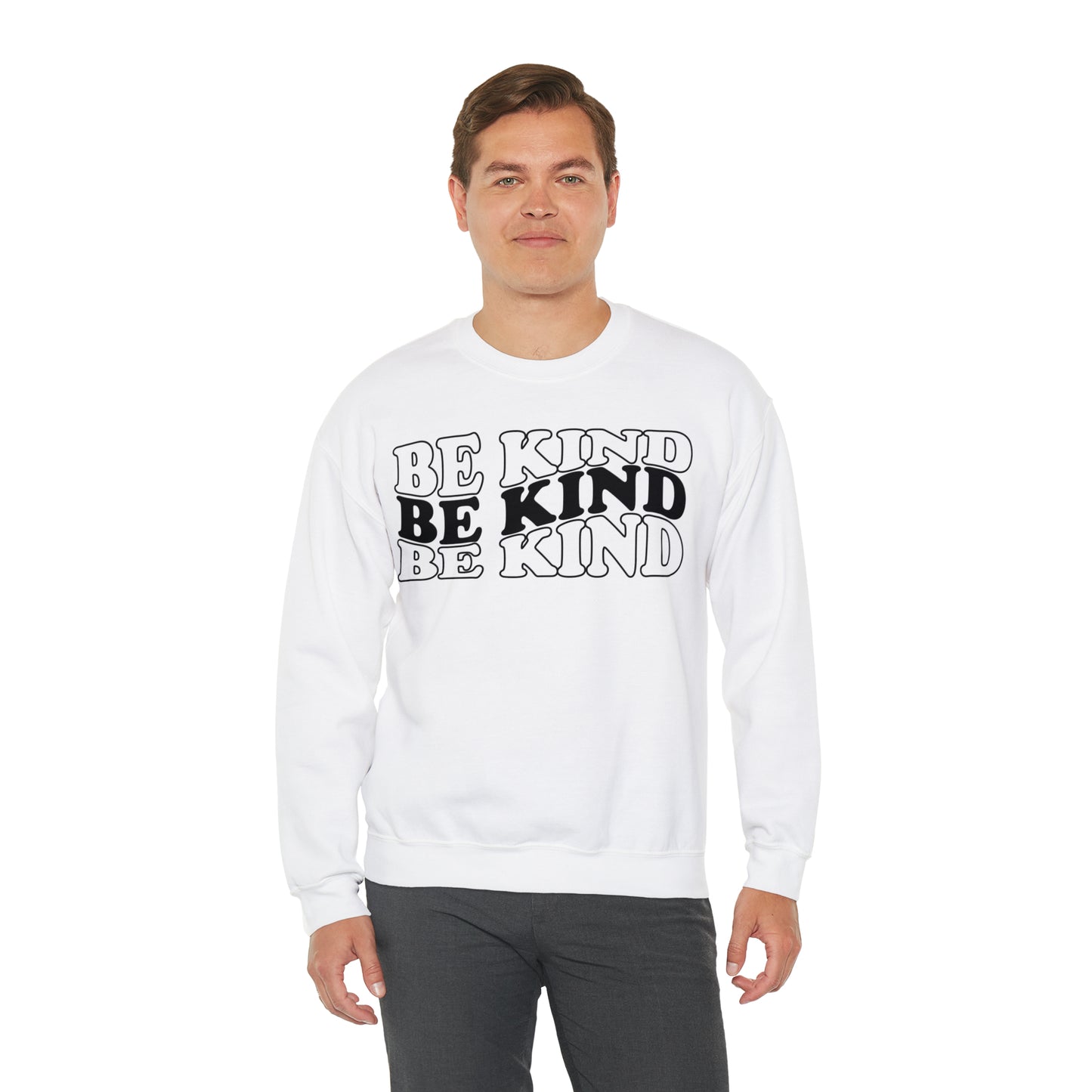 Be Kind Black Logo Unisex Heavy Blend™ Crewneck Sweatshirt