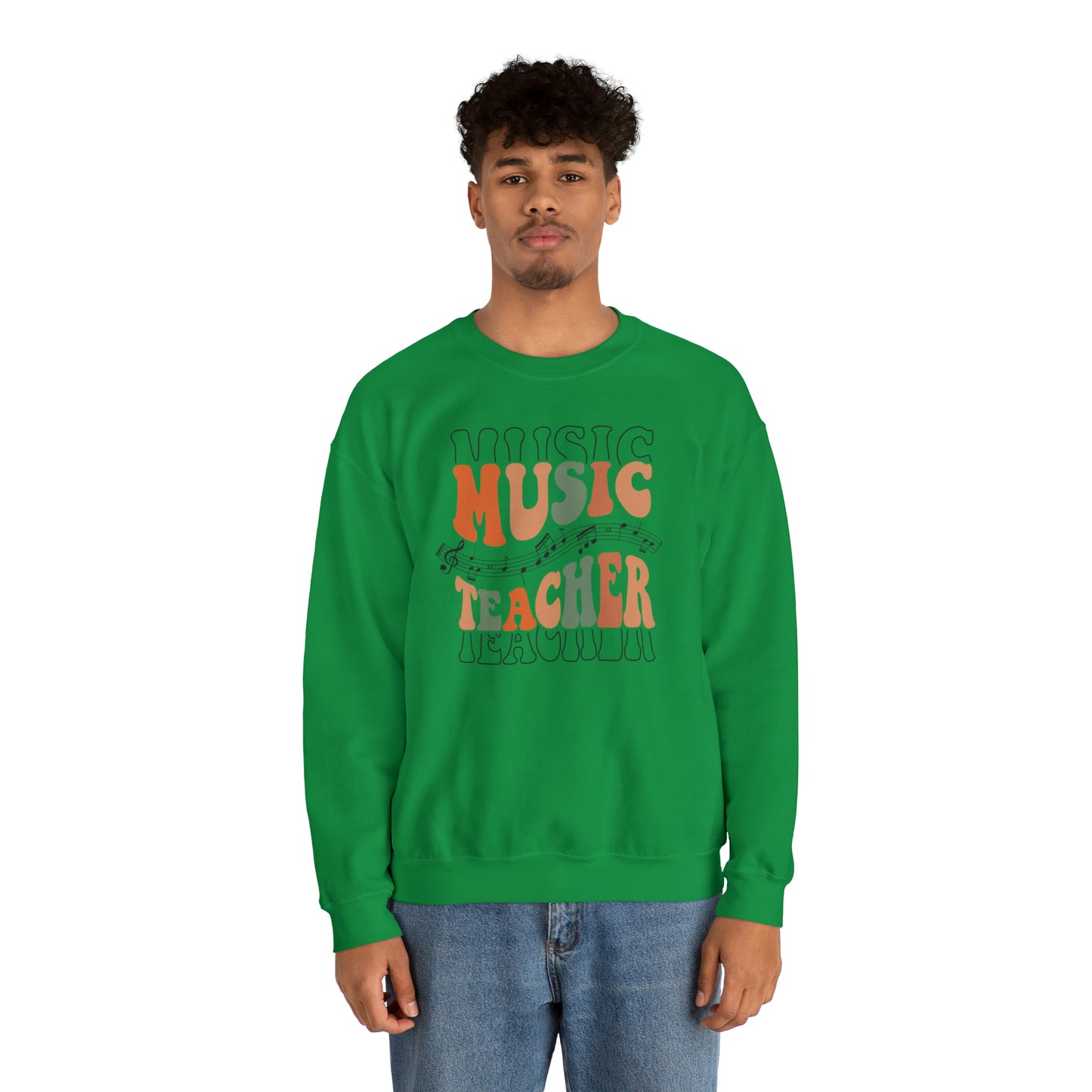 Music Teacher Multi-Line Heavyweight Crewneck Sweatshirt