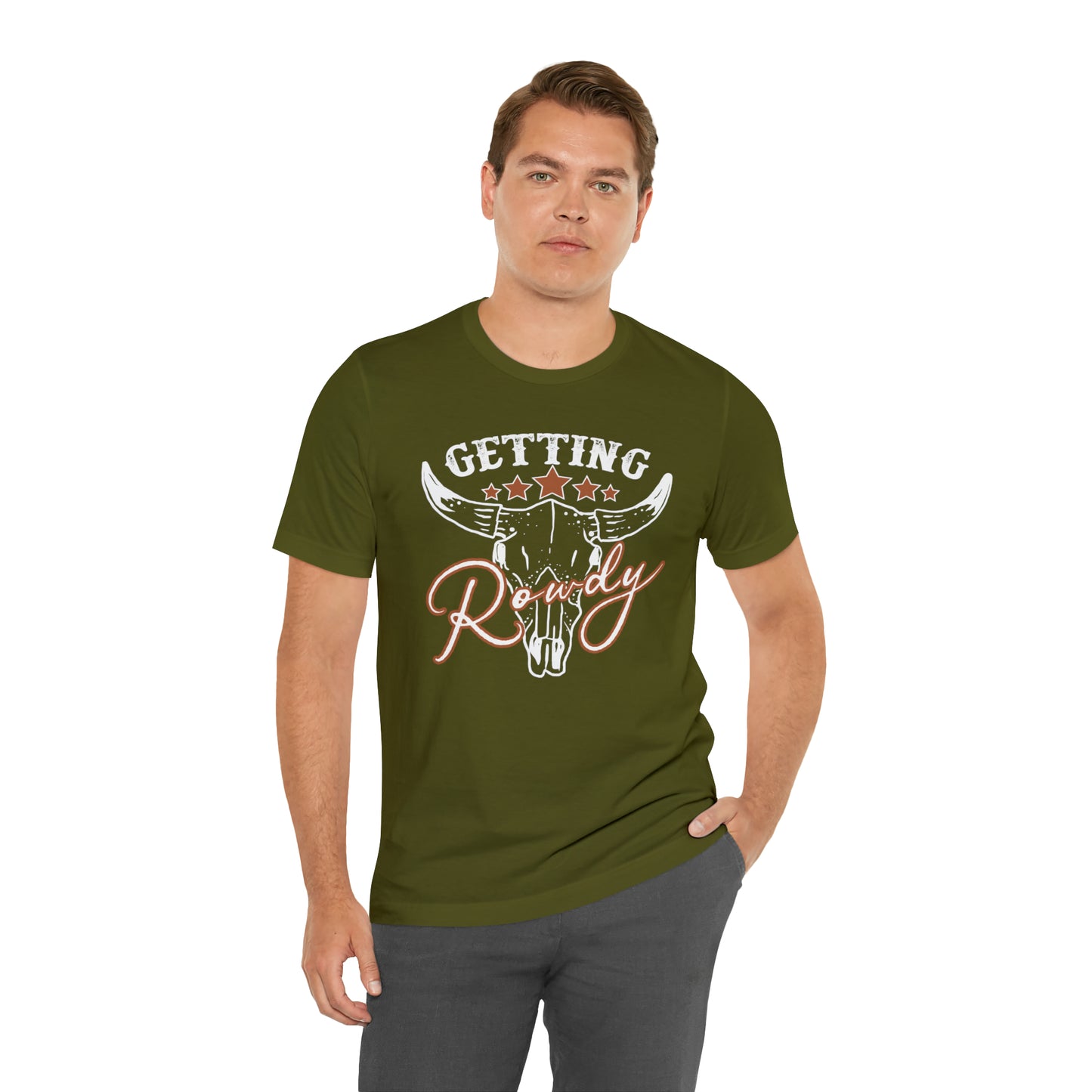 Vintage Getting Rowdy Party/ Bridesmaid/ Groomsman T-Shirt - White Ink