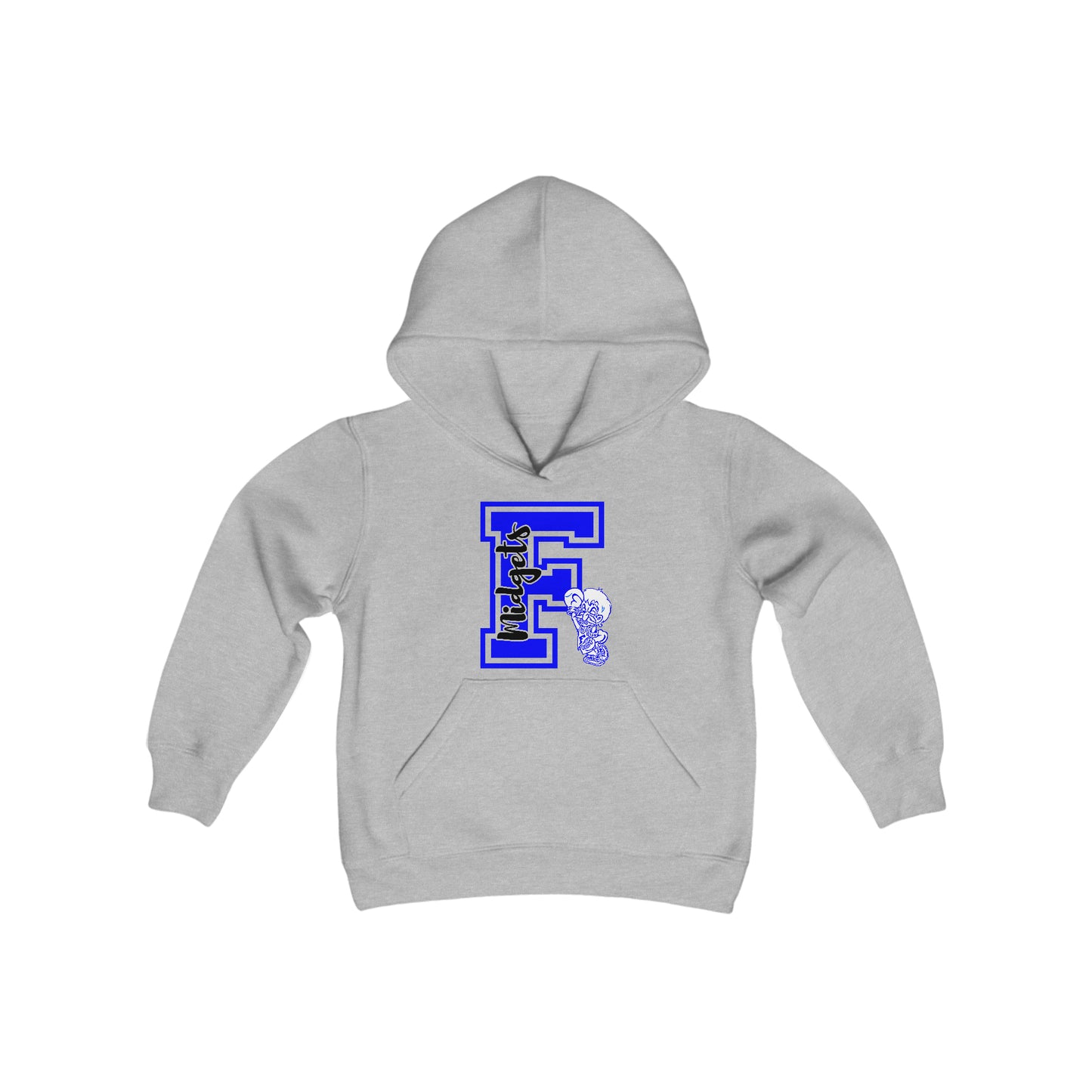 YOUTH - Give me an F - Freeburg Midgets Logo Youth Heavy Blend Hooded Sweatshirt