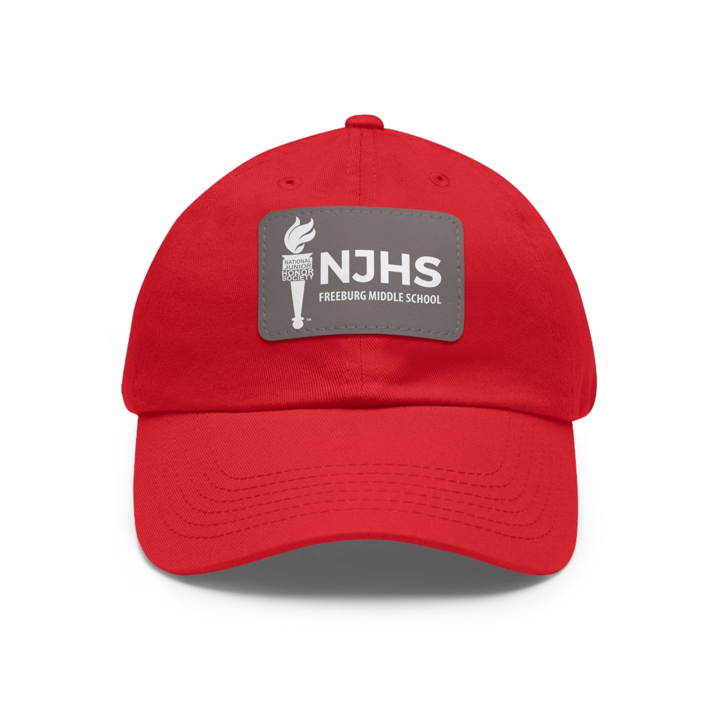 Freeburg Middle School White Torch Hat with Leather Patch
