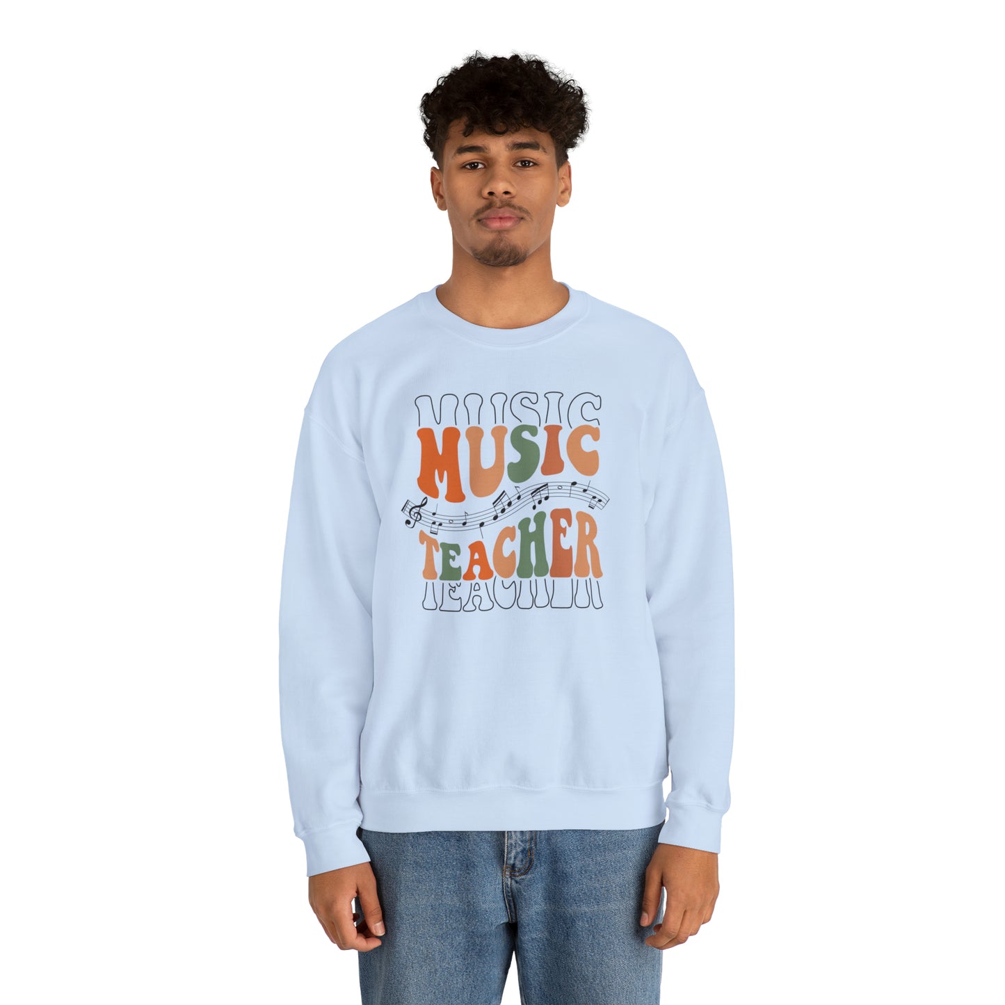 Music Teacher Multi-Line Heavyweight Crewneck Sweatshirt