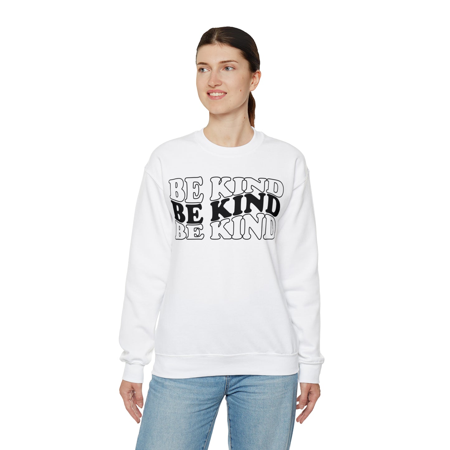 Be Kind Black Logo Unisex Heavy Blend™ Crewneck Sweatshirt