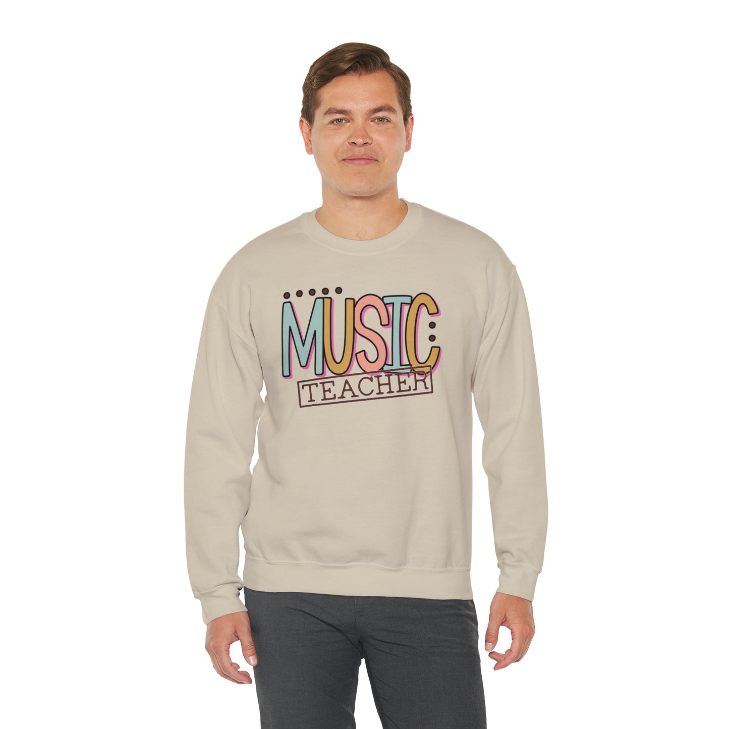 Vintage Multi-Colored Technology Teacher Lined Heavyweight Crewneck Sweatshirt