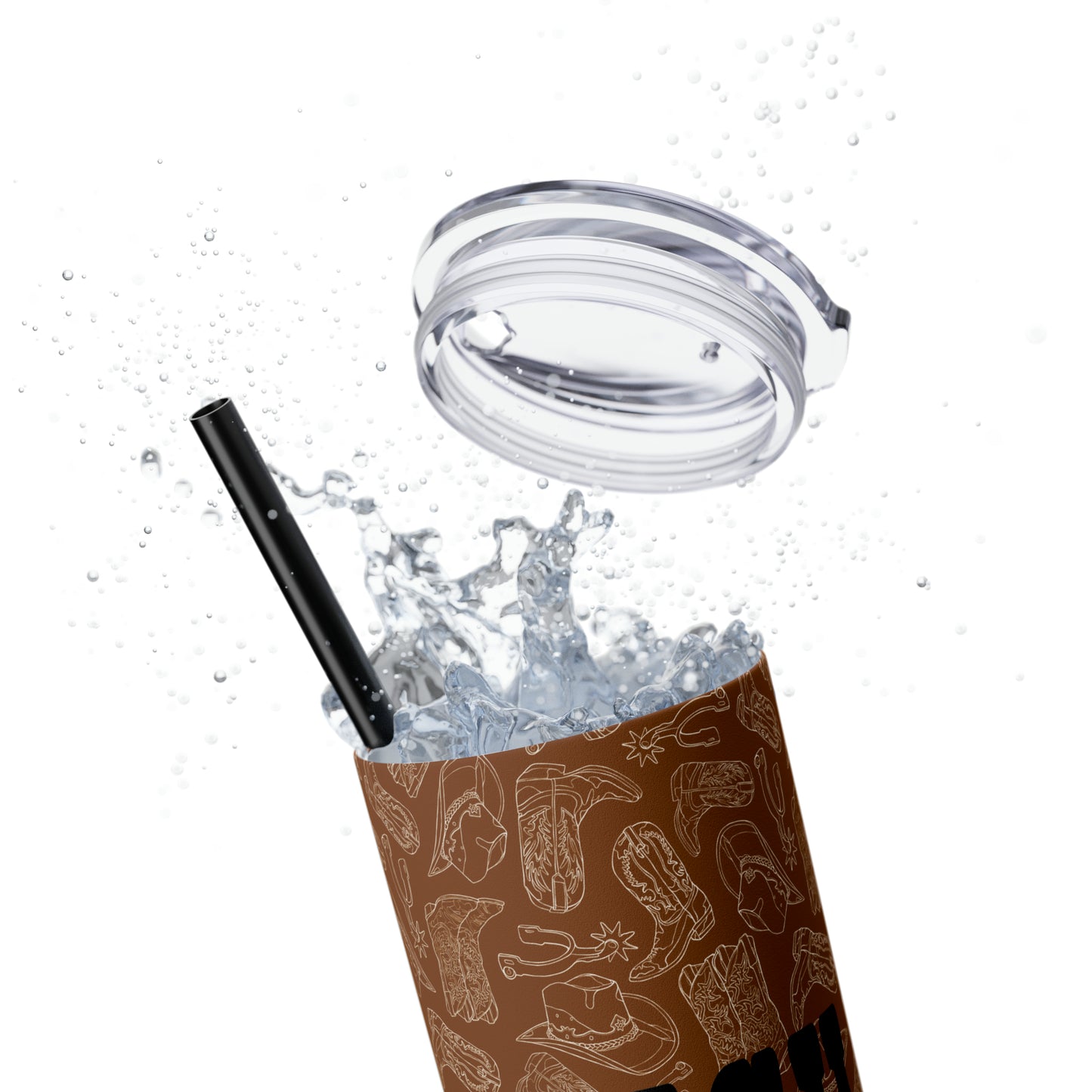 Kick Up the Boots Nashville Themed Skinny Tumbler with Straw, 20oz