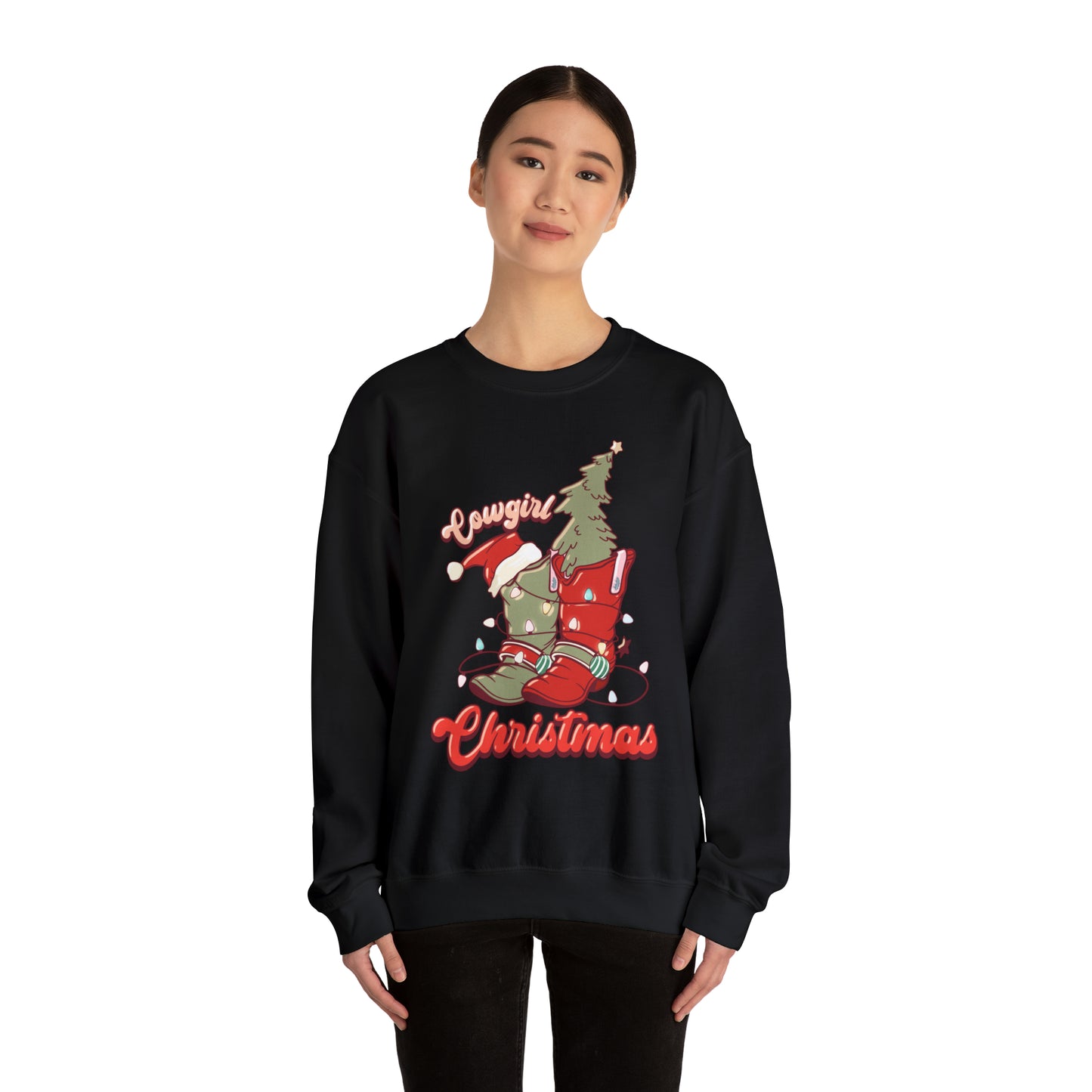 Cowgirl Christmas Unisex Heavy Blend™ Crewneck Sweatshirt