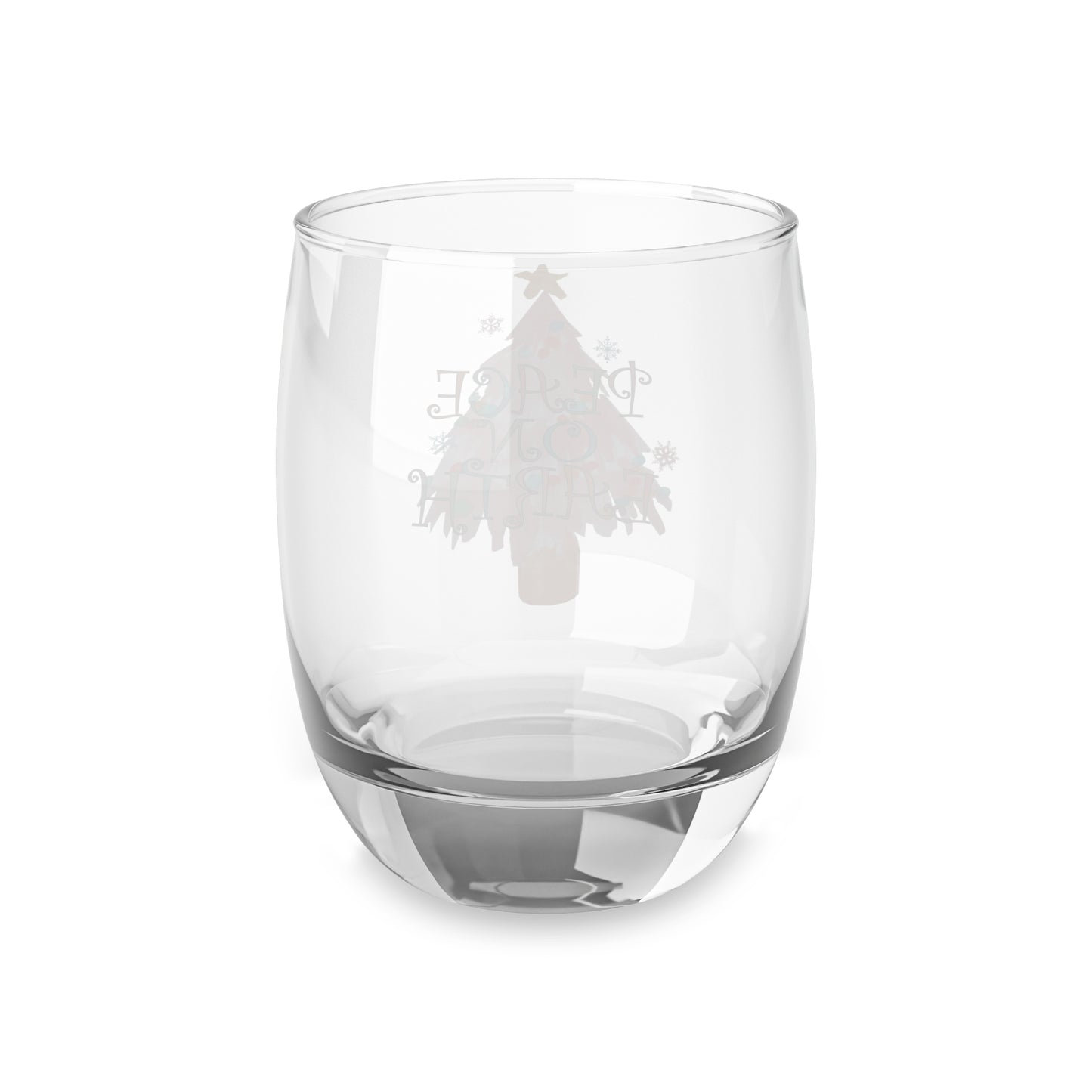 Peace on Earth Pink Christmas Tree Whiskey Glass