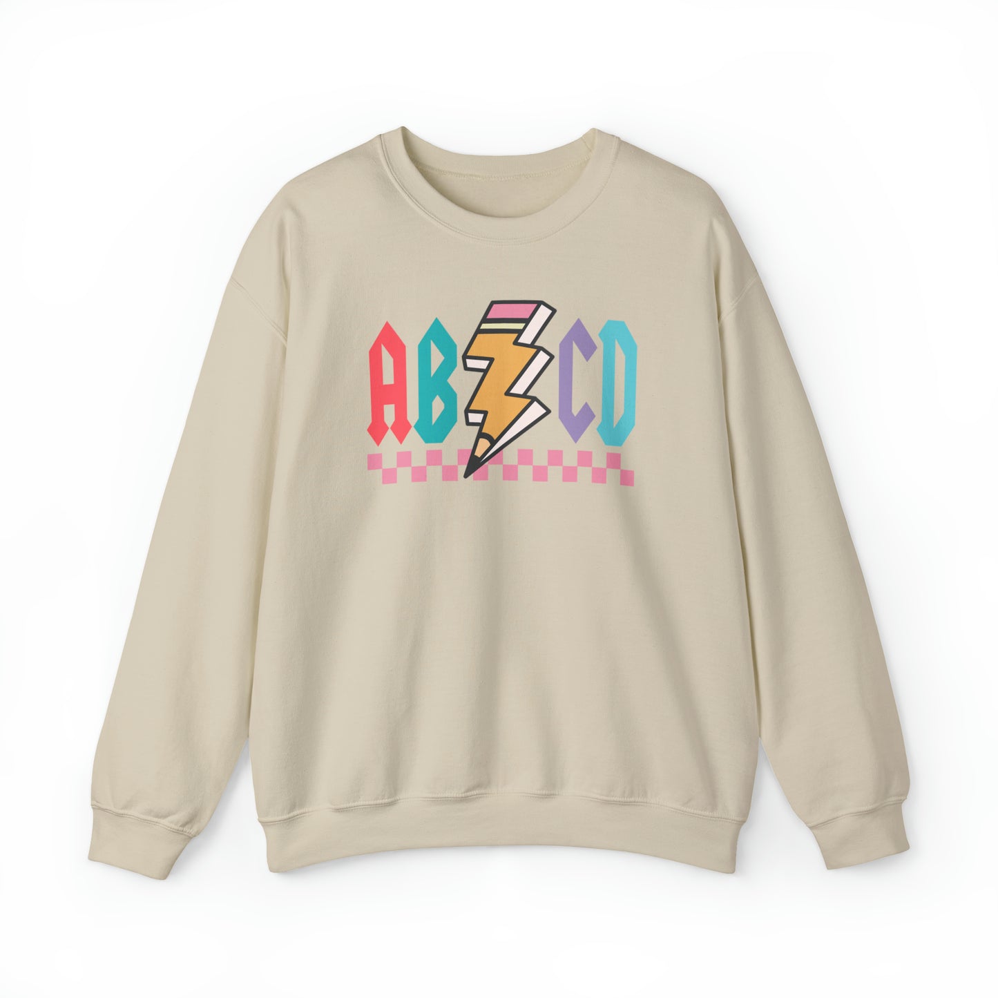 Vintage ABCD Rock and Roll Teacher Heavy Blend™ Crewneck Sweatshirt