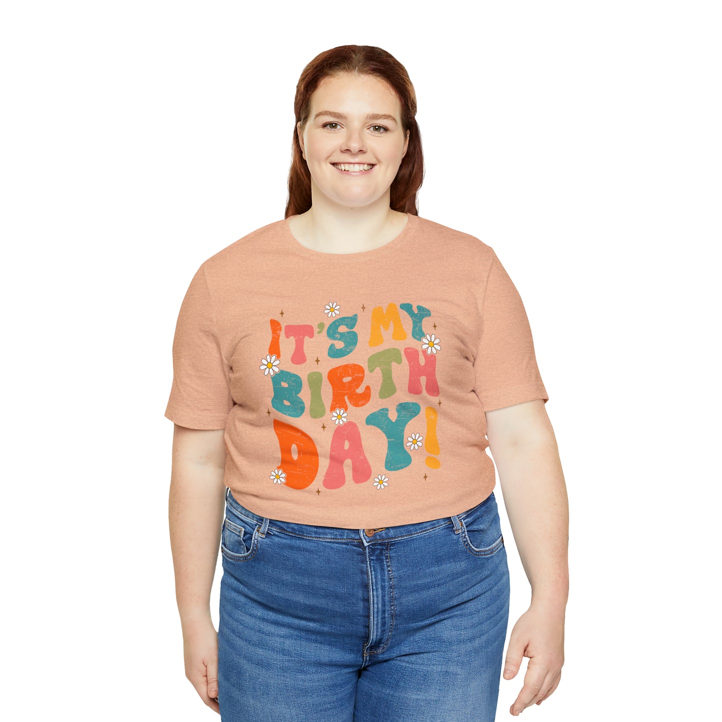 Distressed It's My Birthday Colorful Daisy T-Shirt