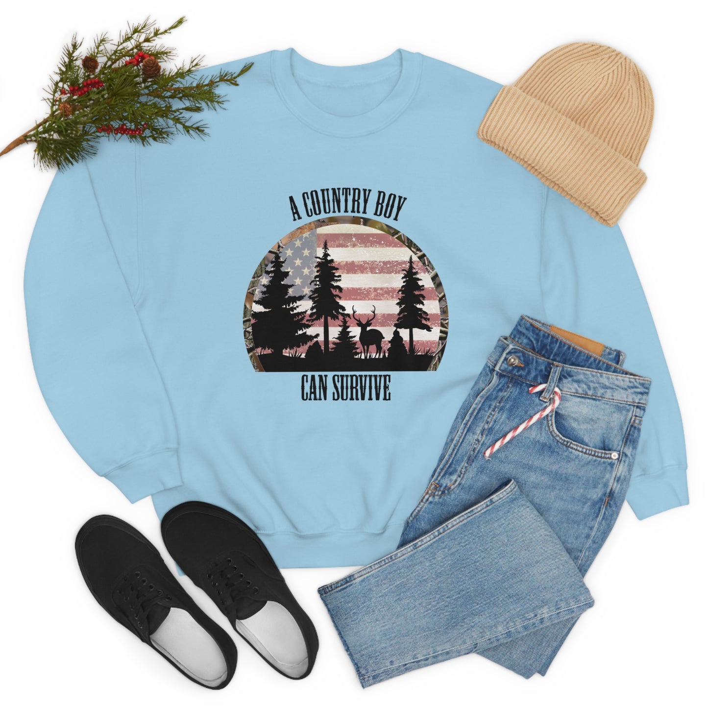 "A Country Boy Can Survive" - Unisex Heavy Blend™ Crewneck Sweatshirt