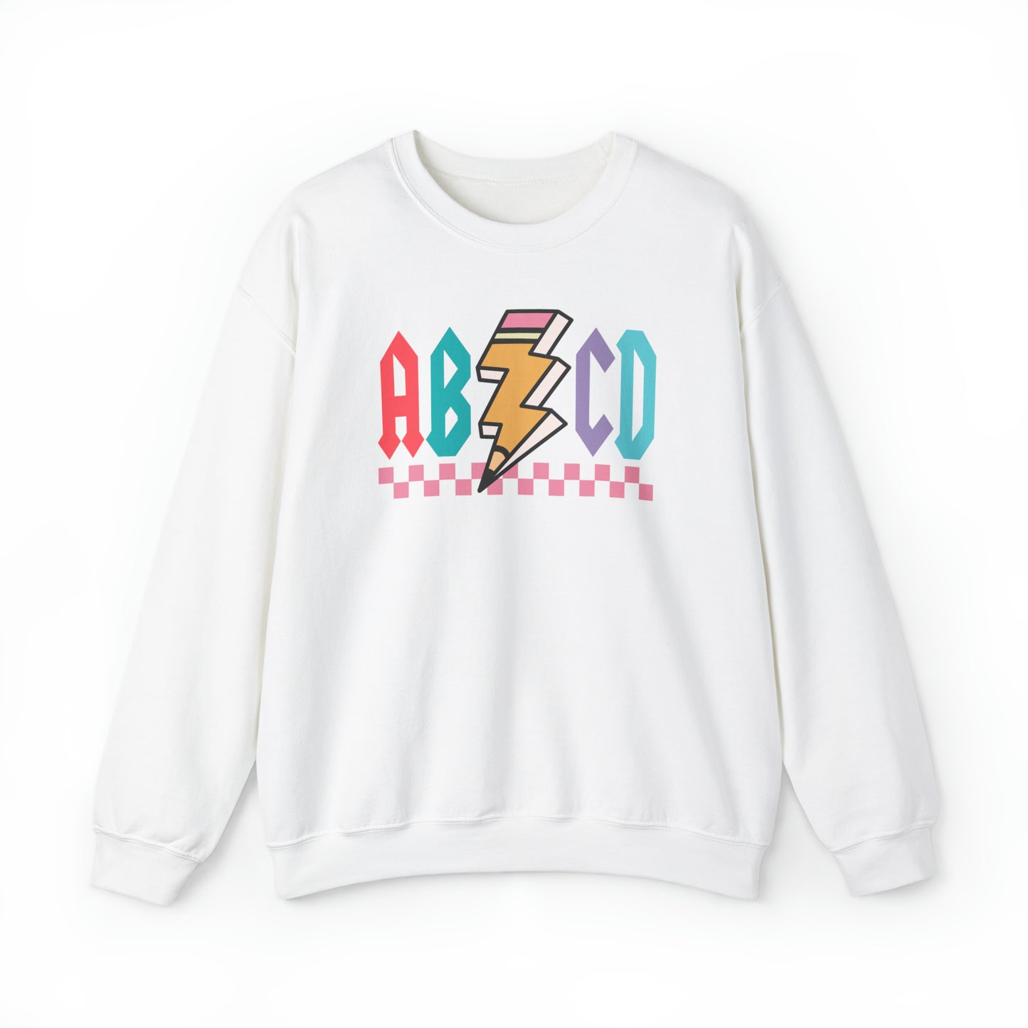 Vintage ABCD Rock and Roll Teacher Heavy Blend™ Crewneck Sweatshirt