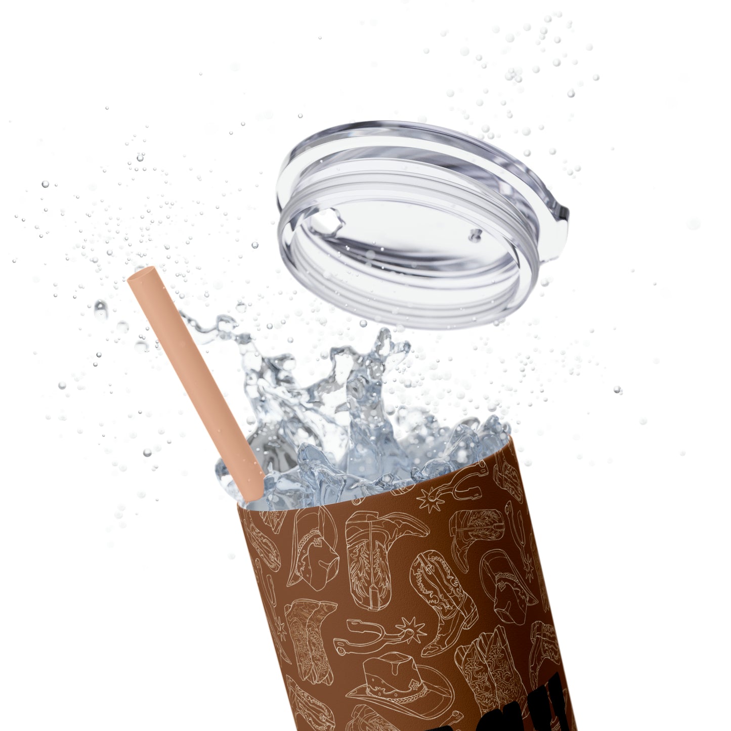 Kick Up the Boots Nashville Themed Skinny Tumbler with Straw, 20oz