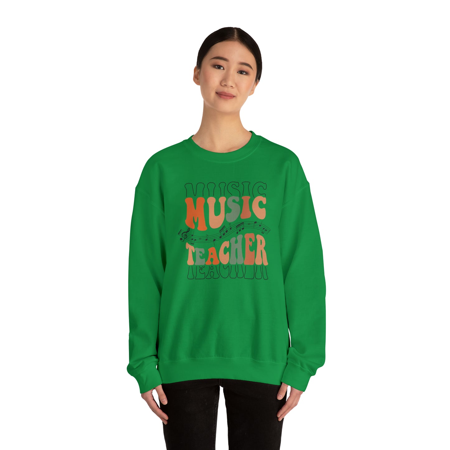 Music Teacher Multi-Line Heavyweight Crewneck Sweatshirt